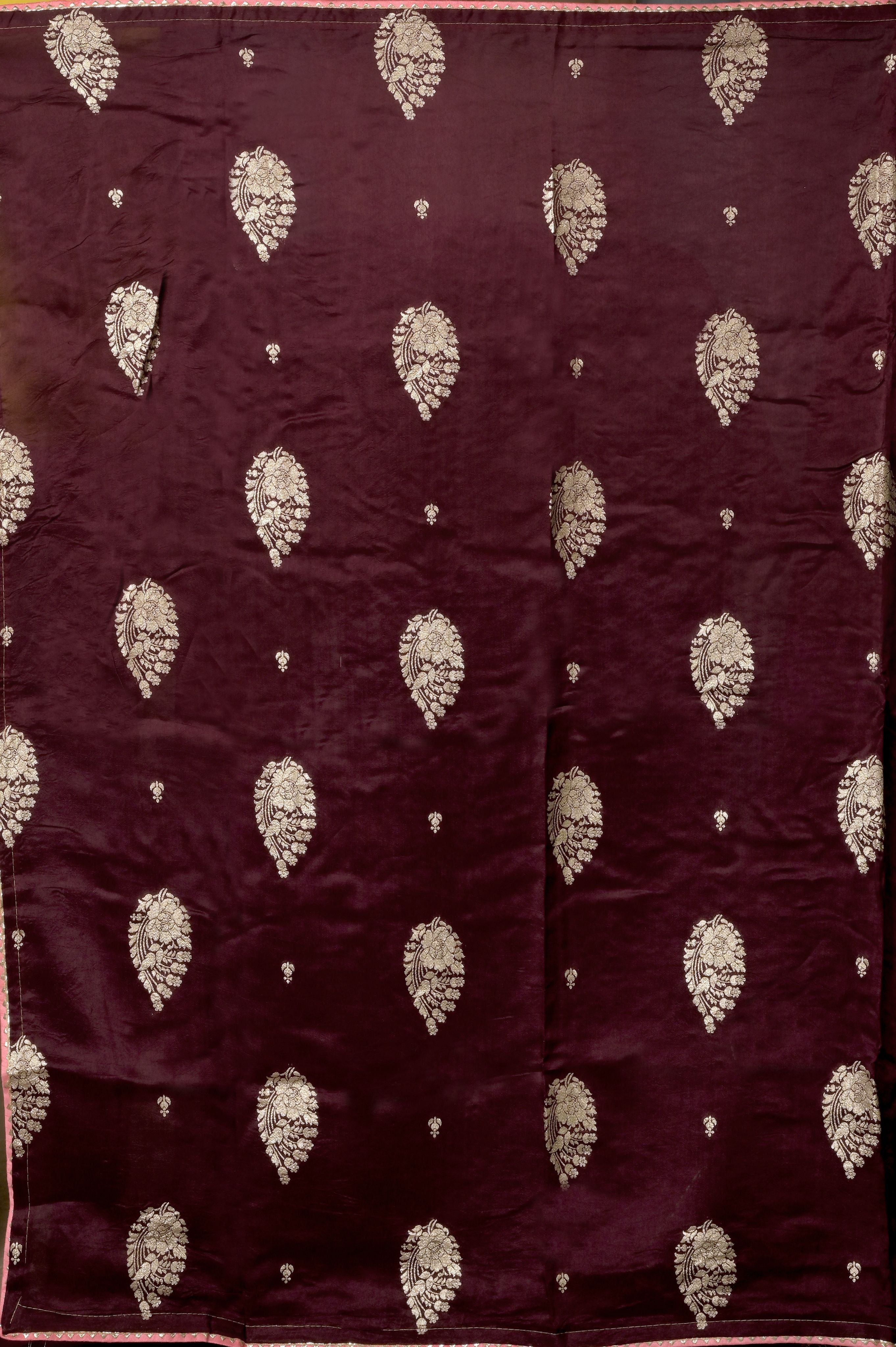 Wine Zariwork Dola Silk Saree - Kajree