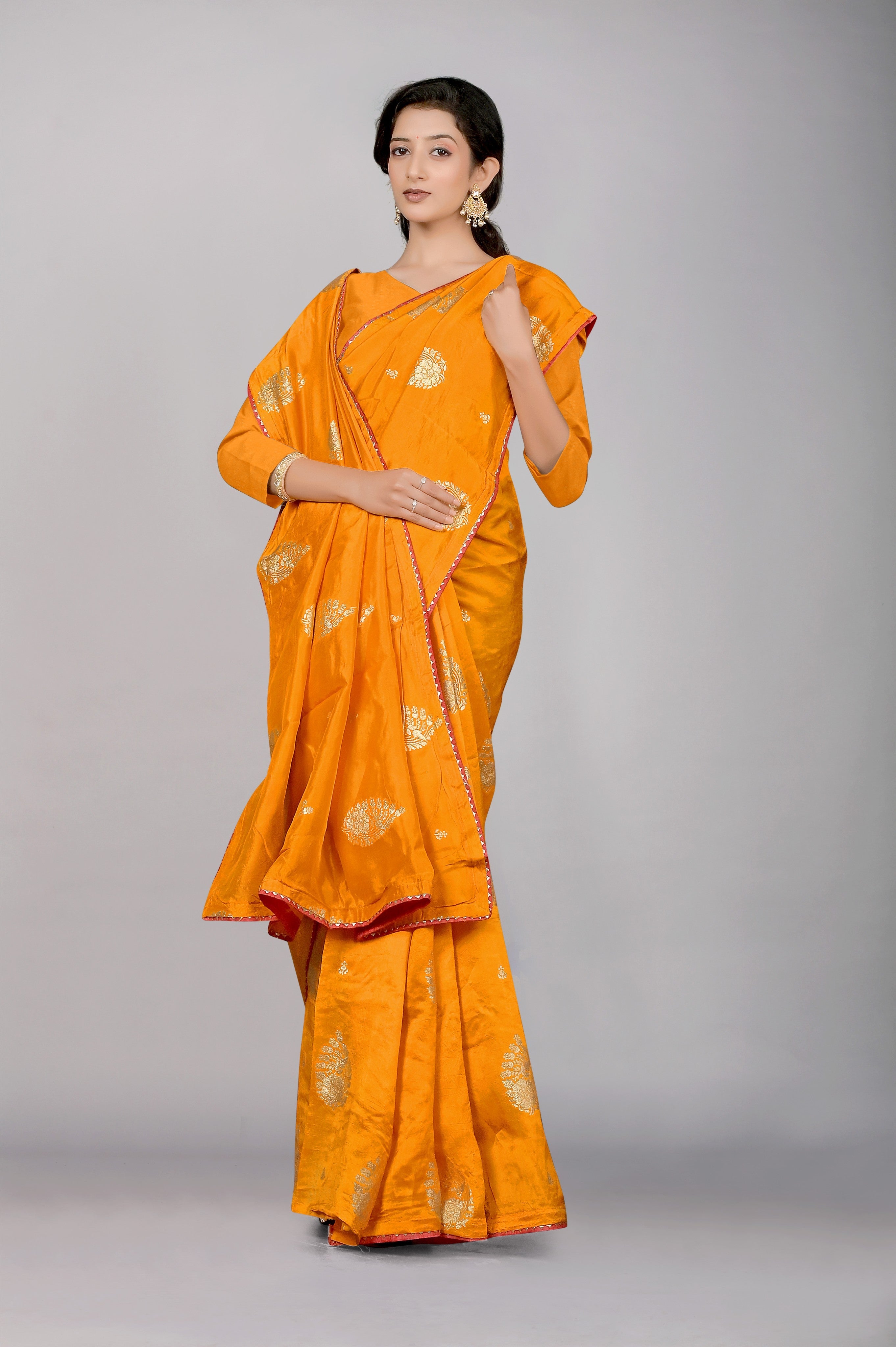 Yellow Zariwork Cotton Saree 