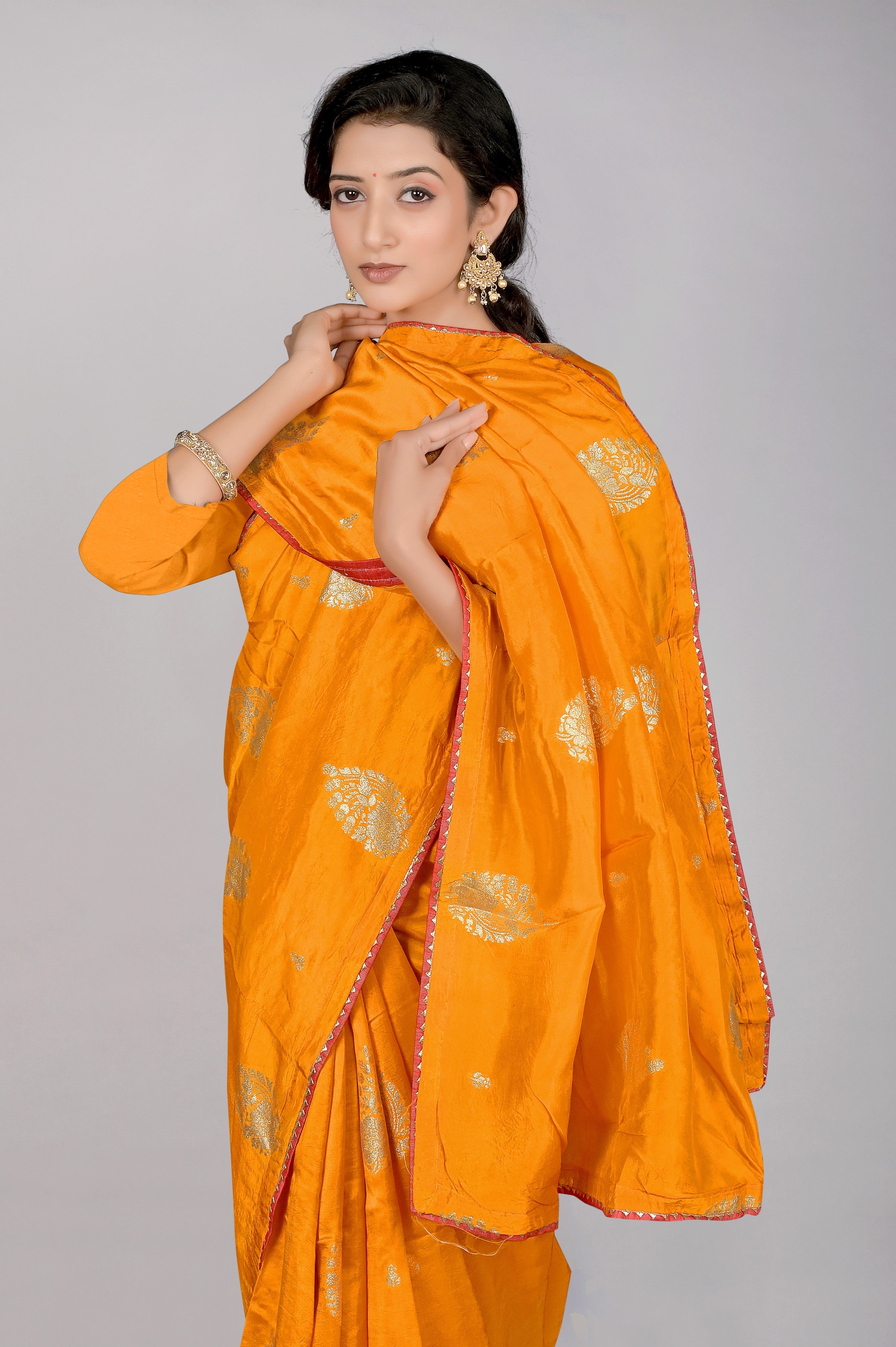 Yellow Zariwork Chiffon  Saree - Kajree