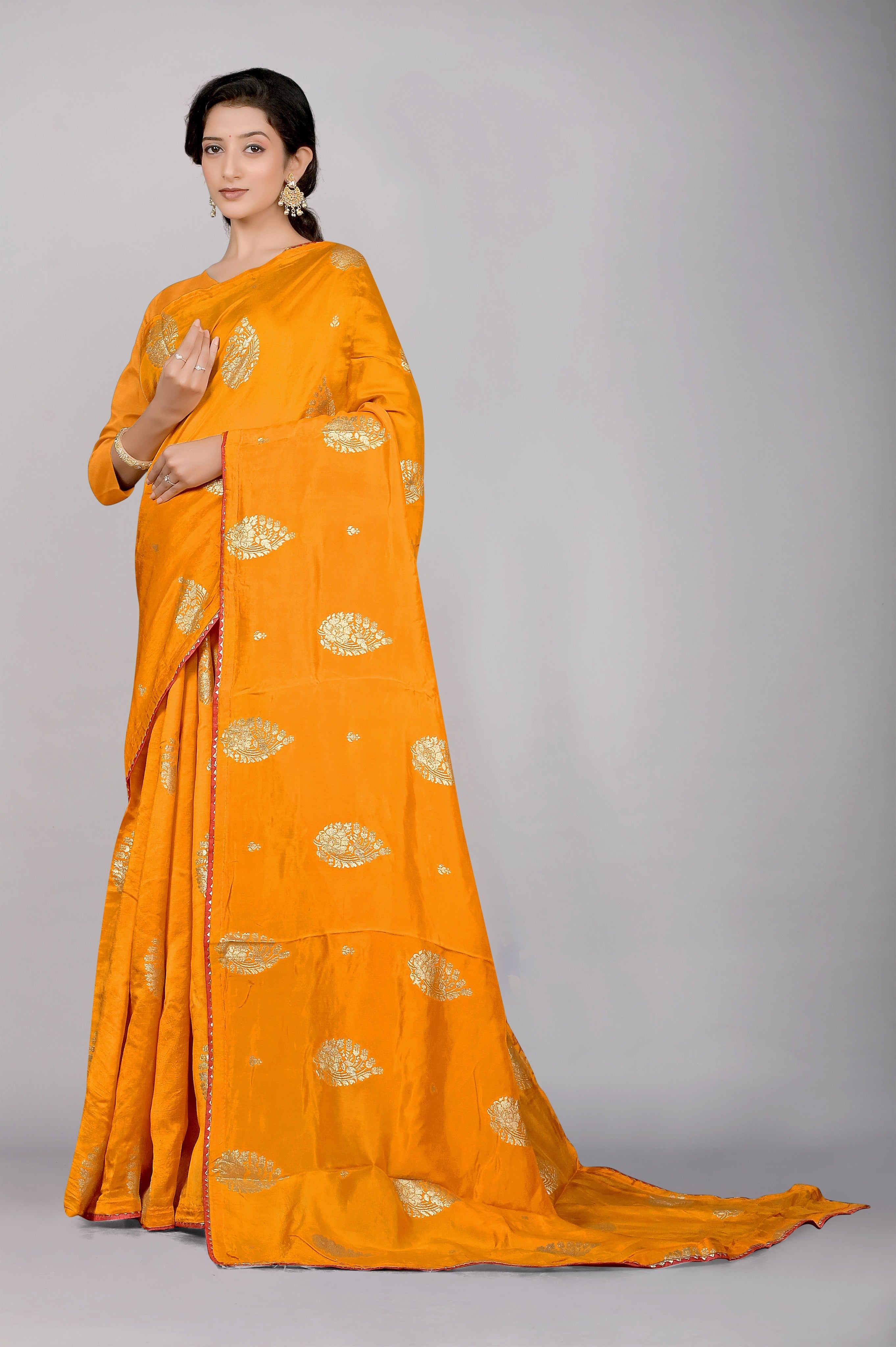 Yellow Dola Silk Saree - Kajree