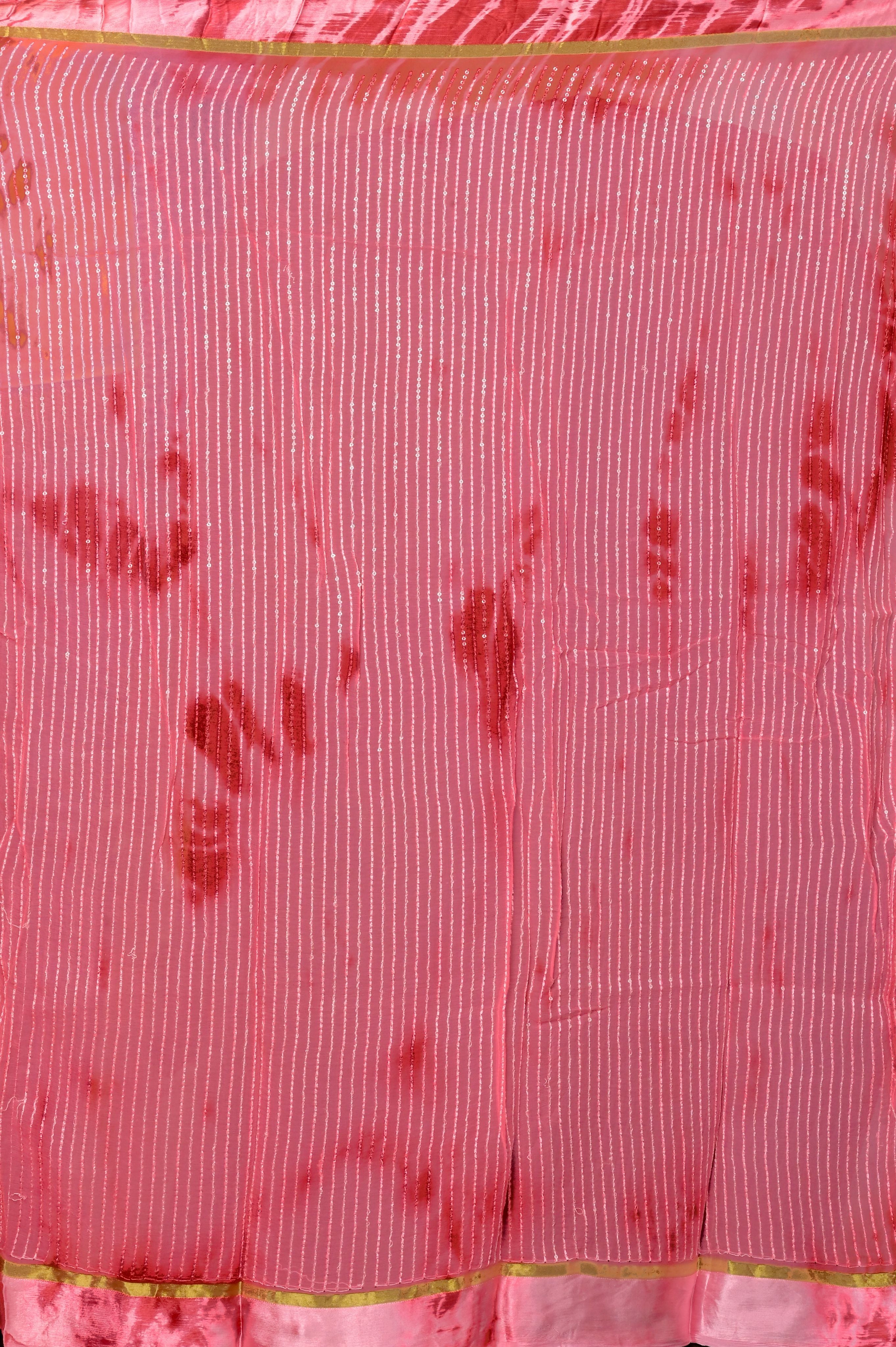 Pink Shibori print Georgette Saree - Kajree