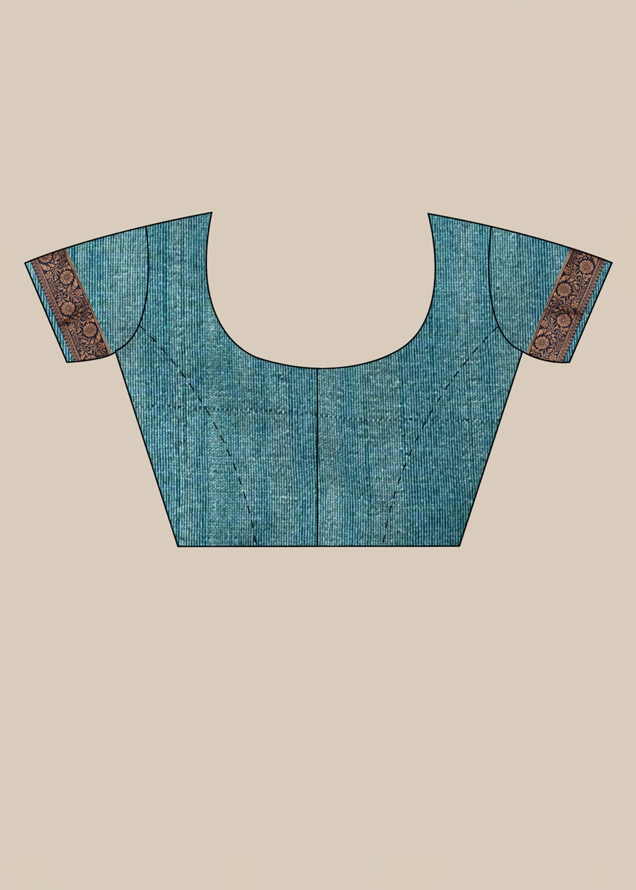 Turquoise Blue Zariwork Tussar Silk Saree - KAJREE