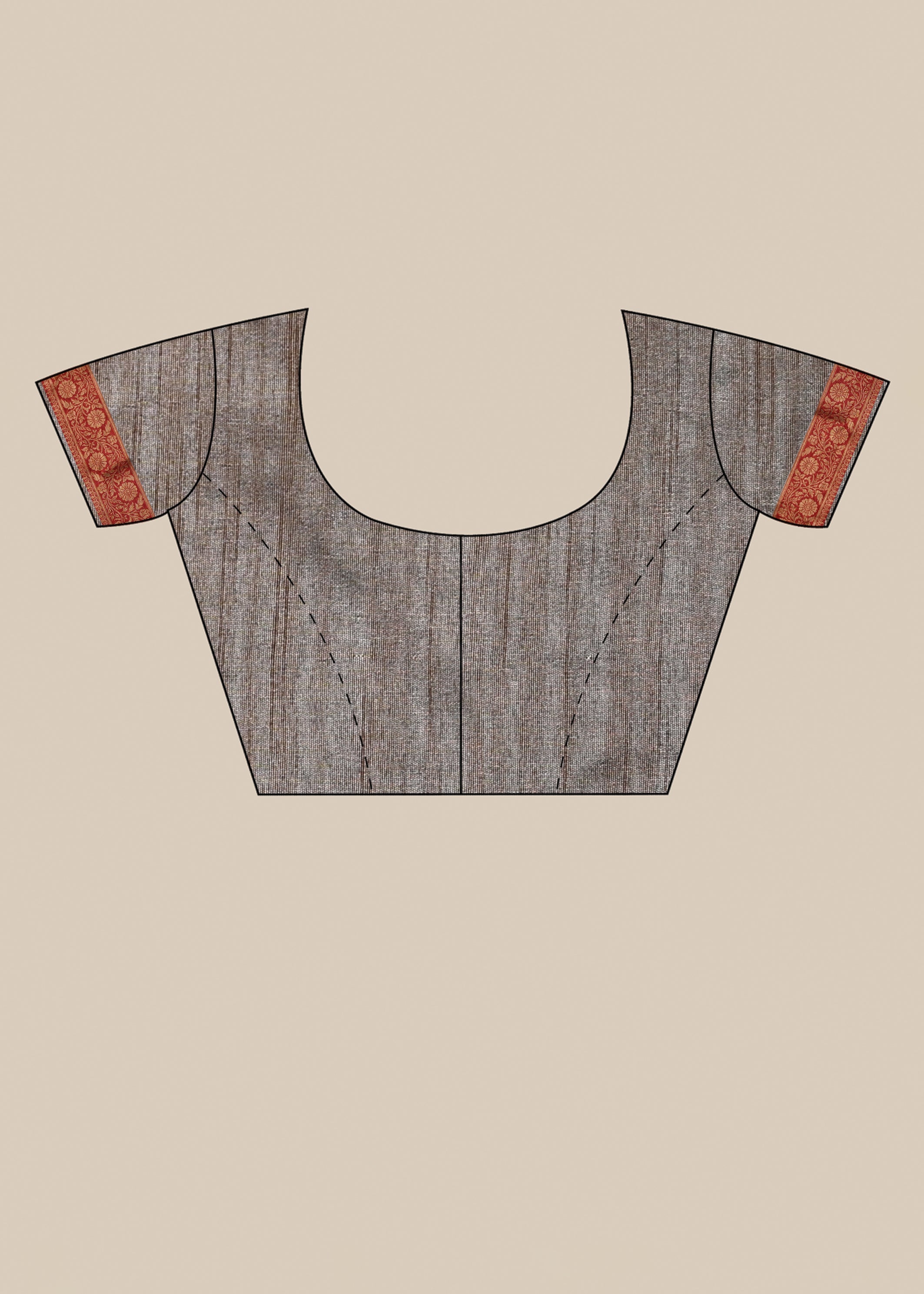 Grey Embroidered Design Linen Saree 