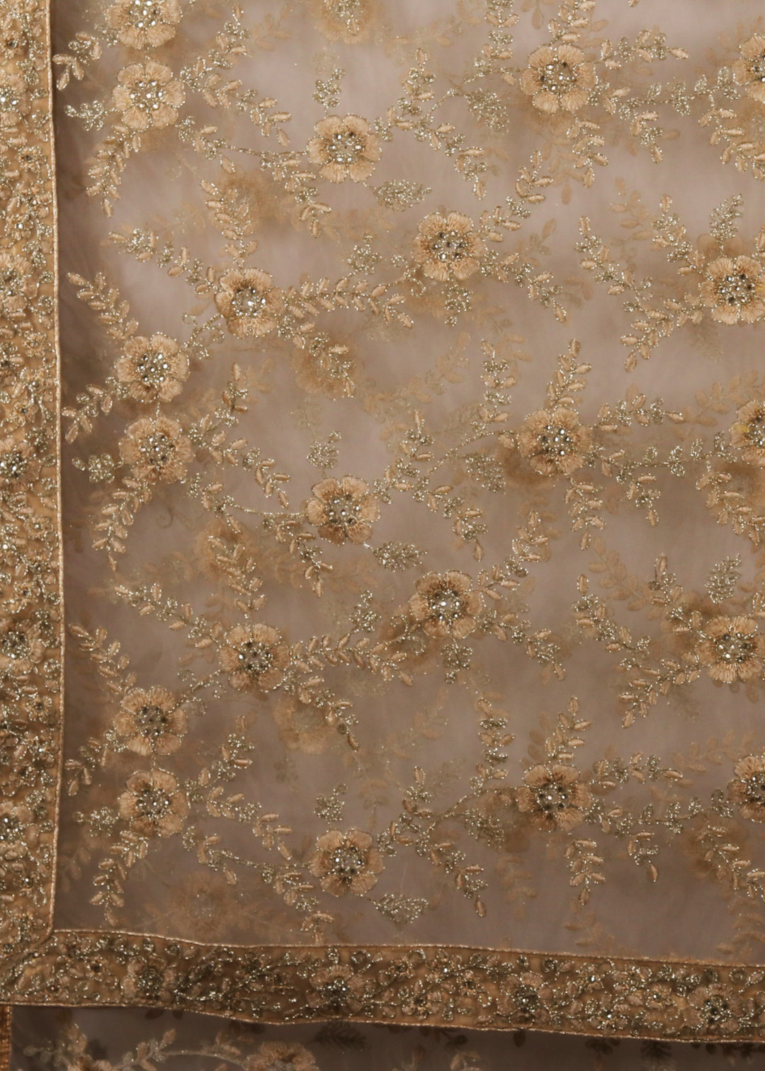 Golden Stonework Net Designer Saree - KAJREE