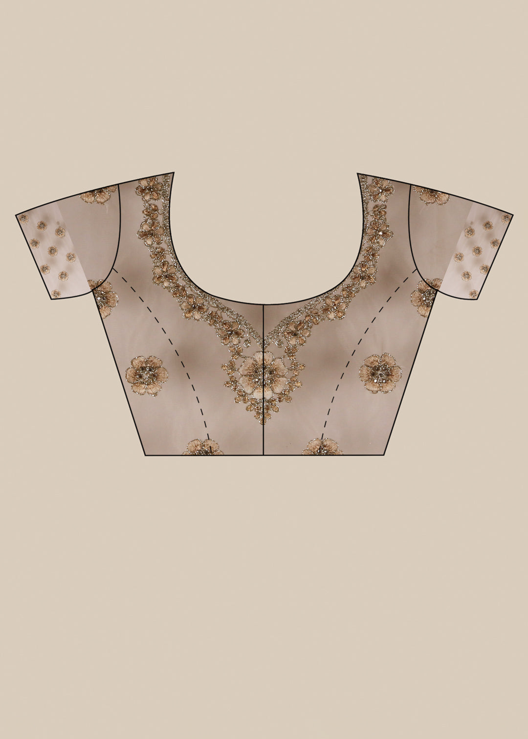 Golden Stonework Net Designer Saree - KAJREE