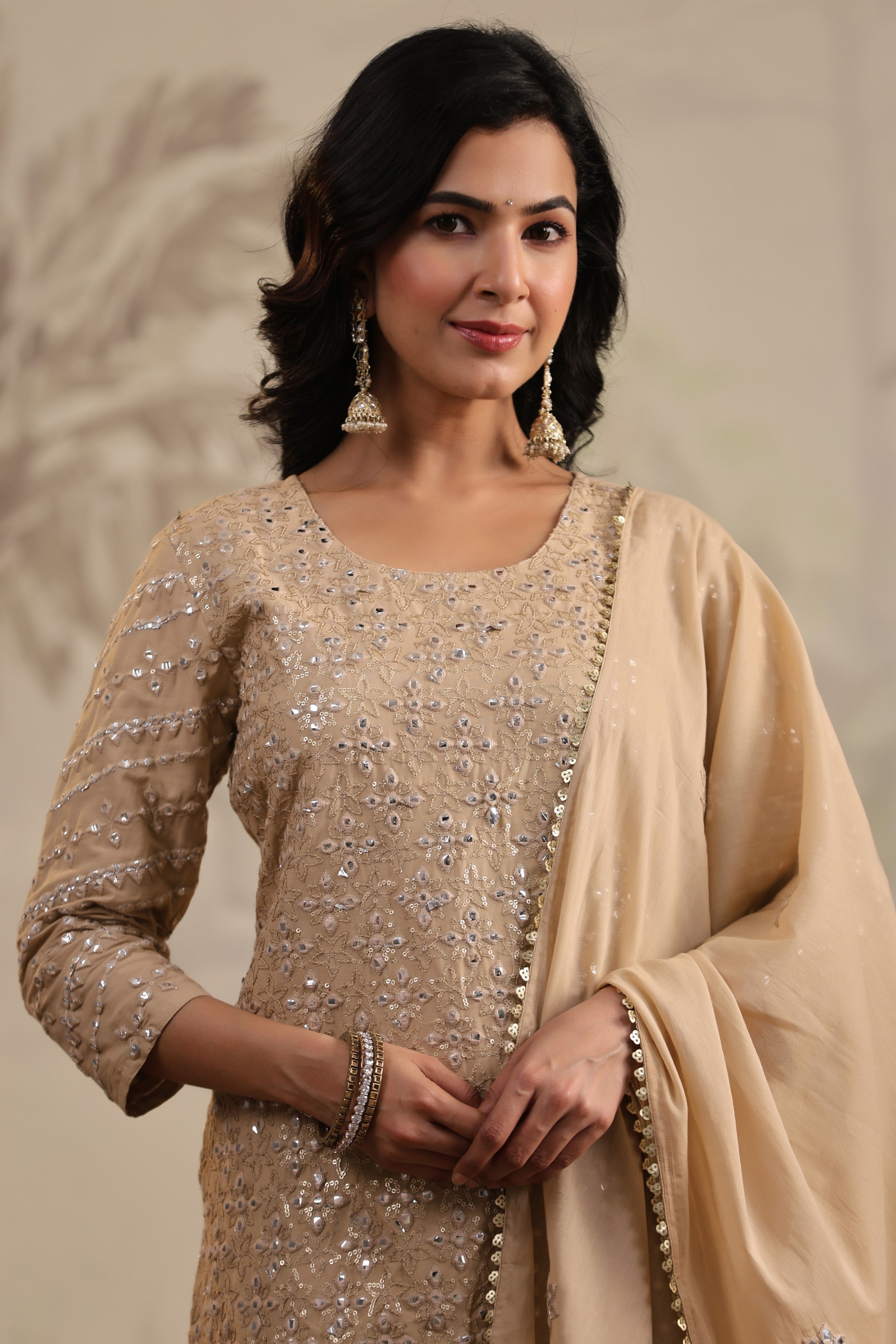 Golden gottapatti work Cotton Kurta Set - Kajree