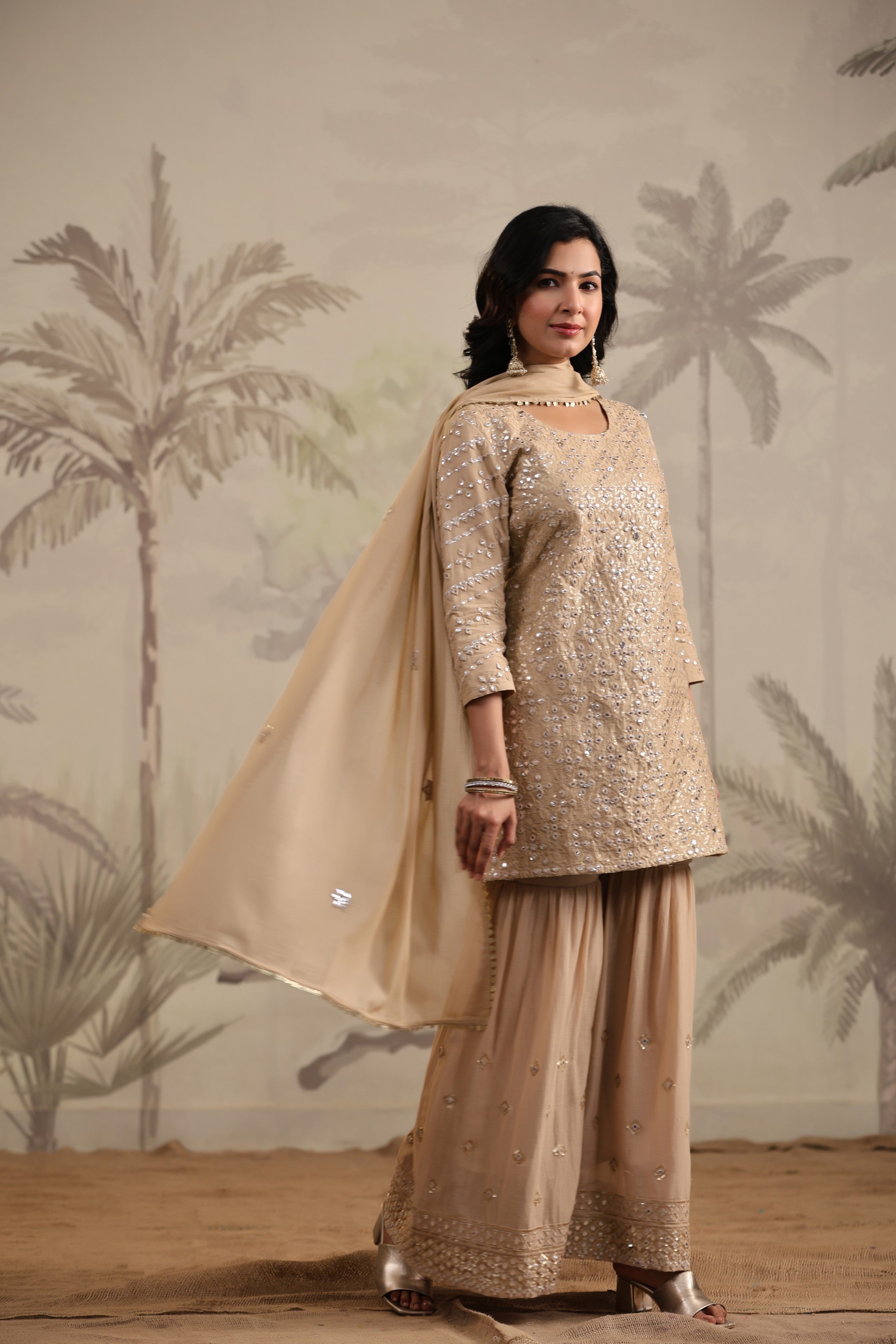 Golden gottapatti work Cotton Kurta Set - Kajree
