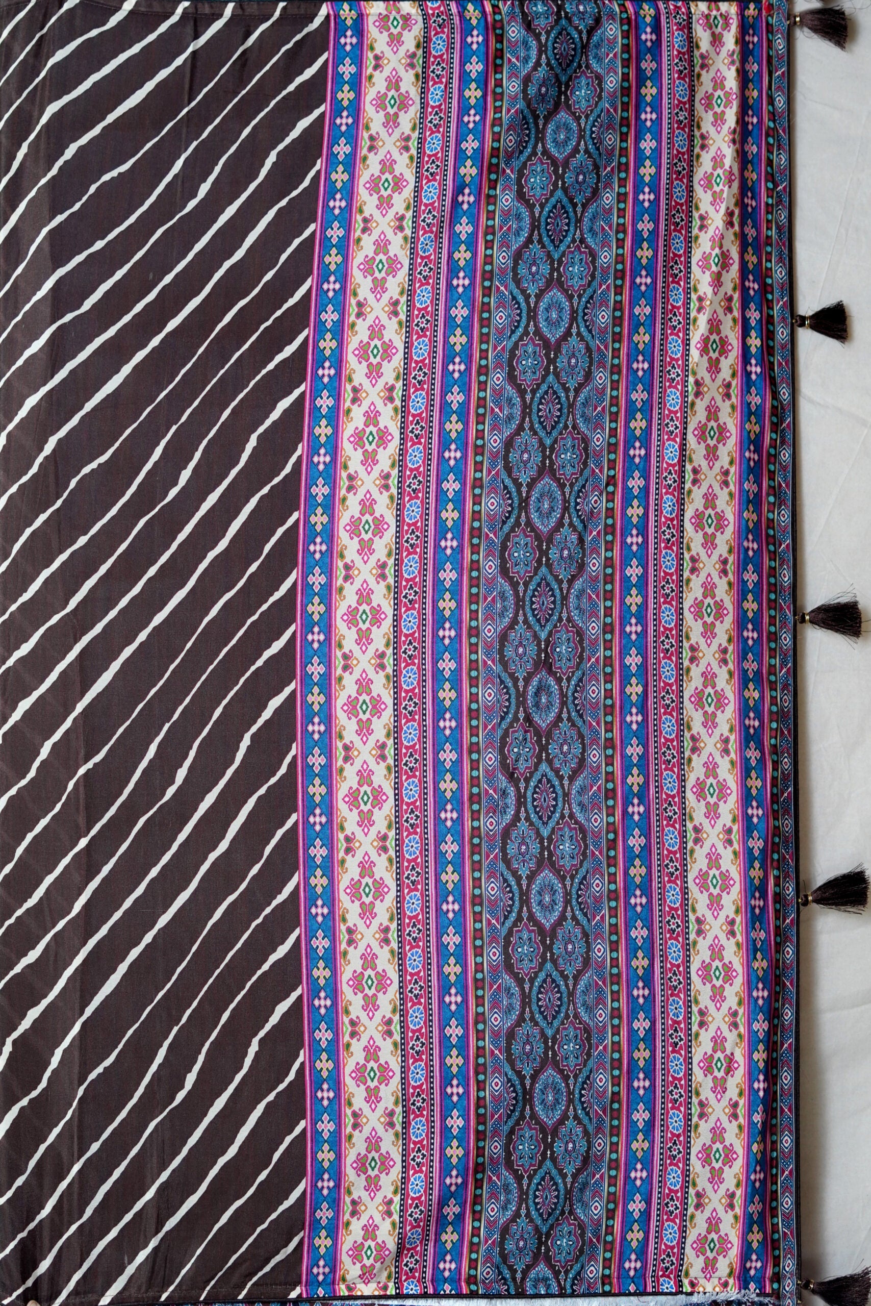 Brown Block Print Cotton Saree 