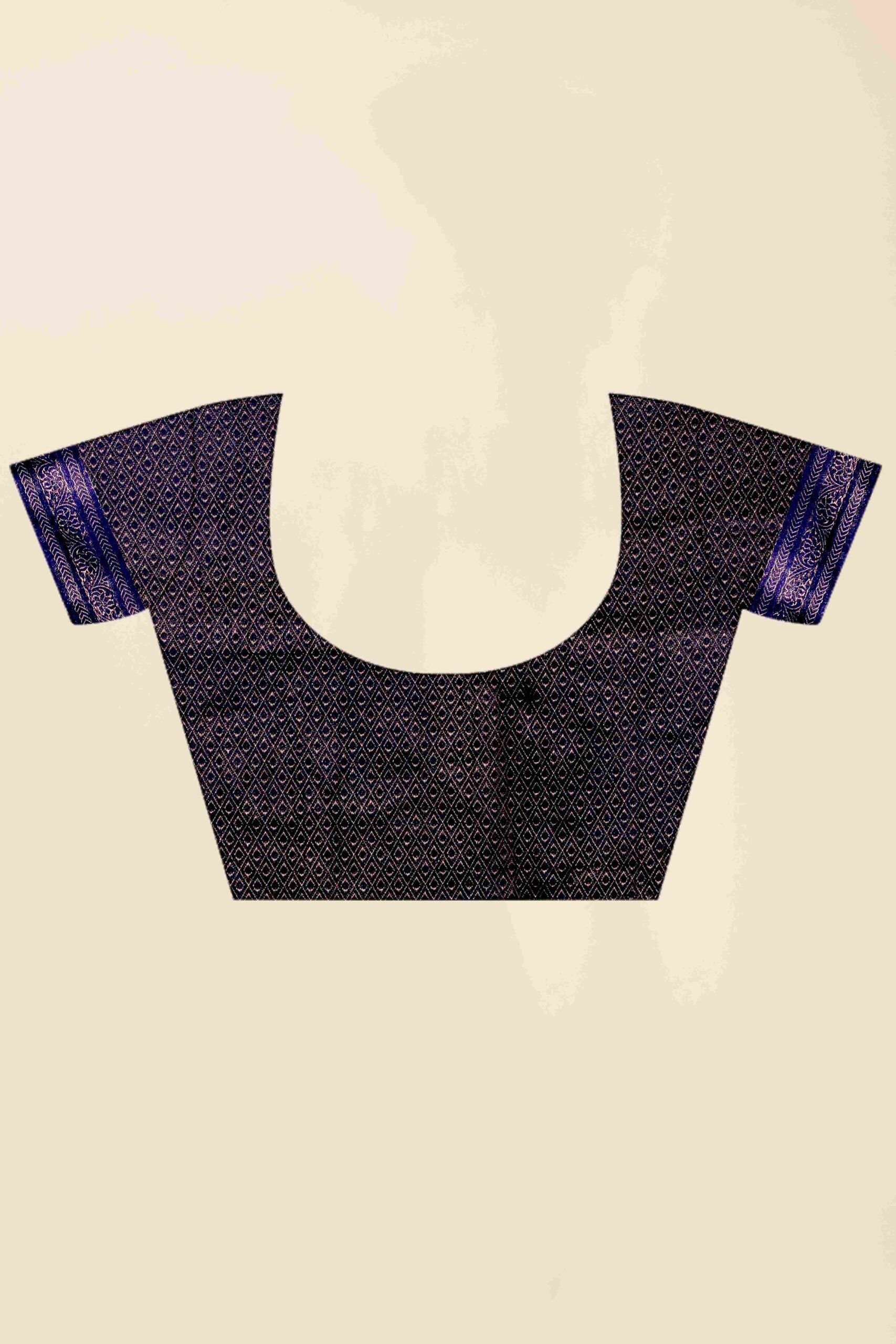 Navy Blue Zariwork Tissue Silk Saree 