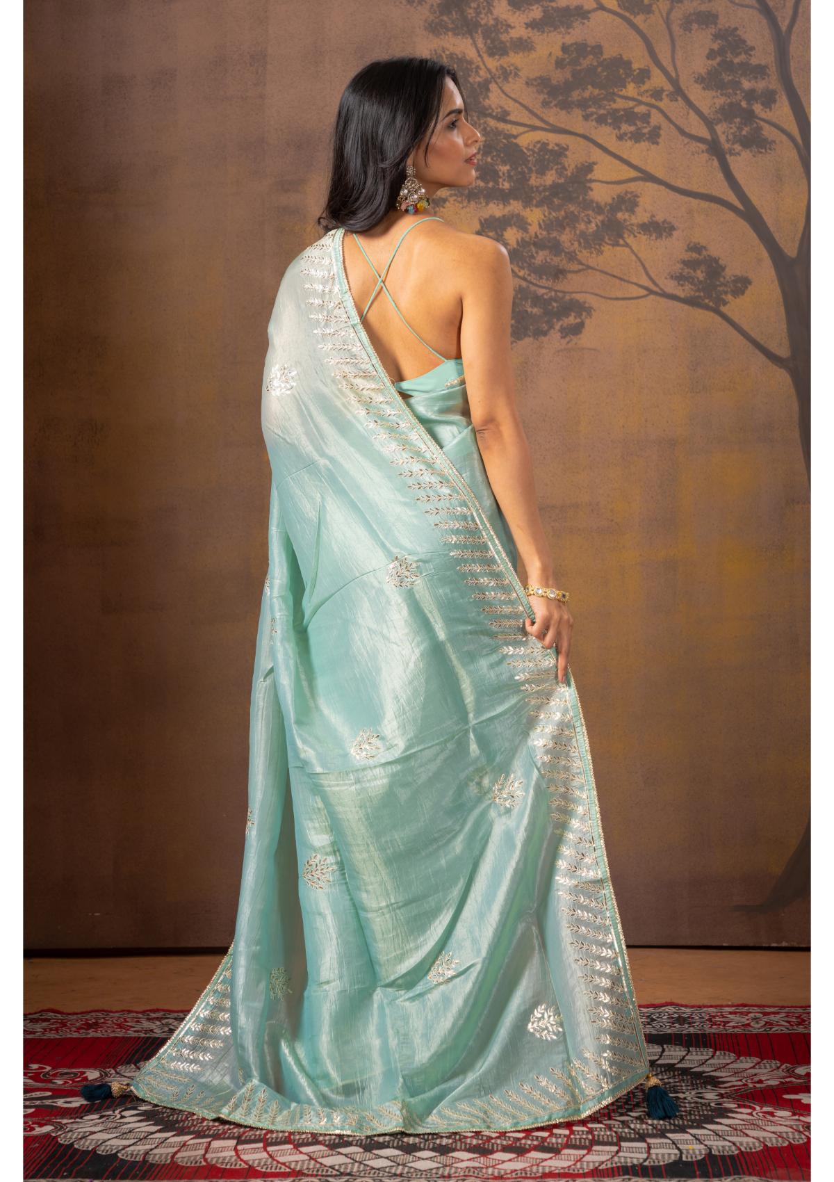 Blue Stonework  Silk Saree - Kajree