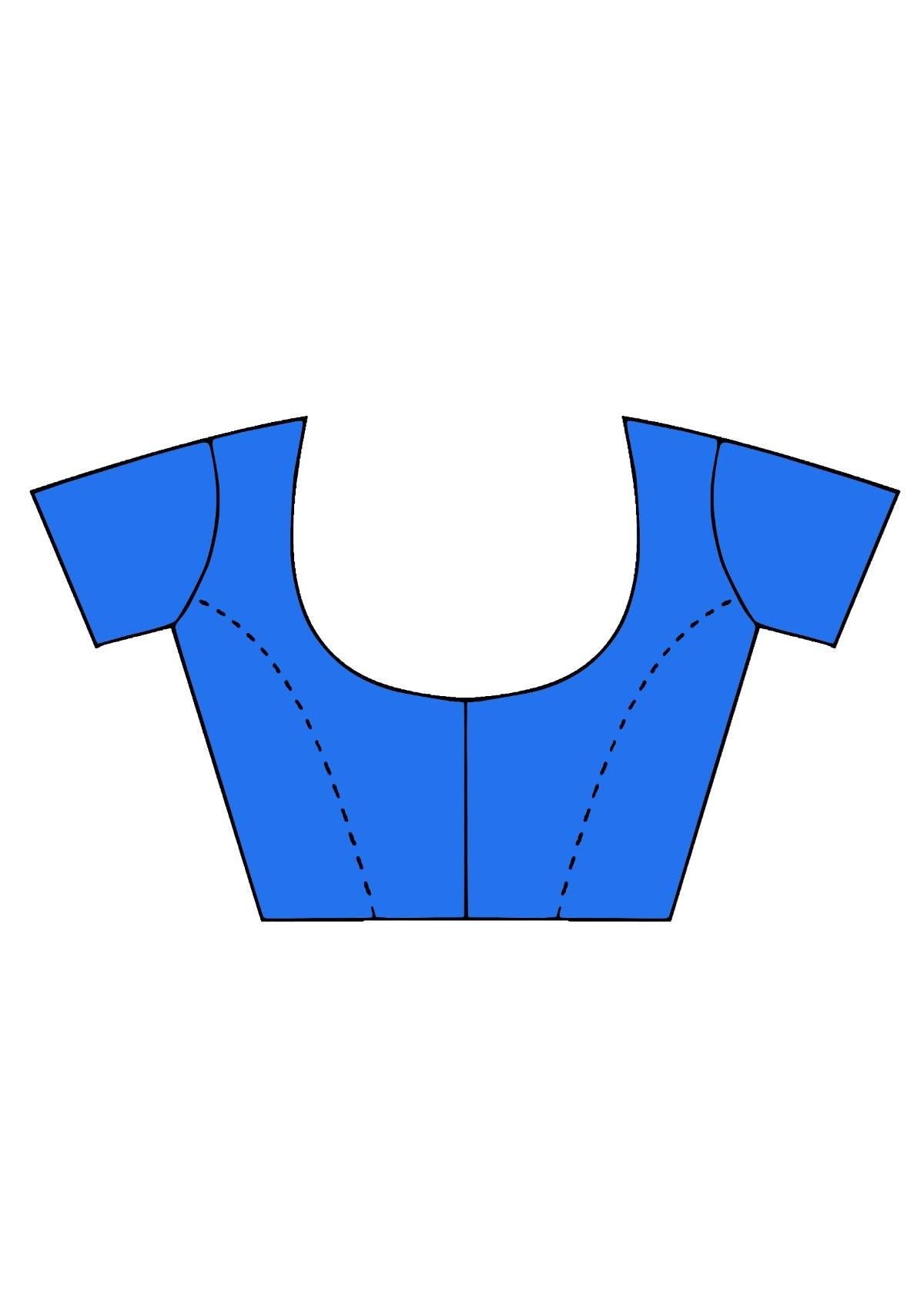 Blue Stonework Block Print Satin Saree 