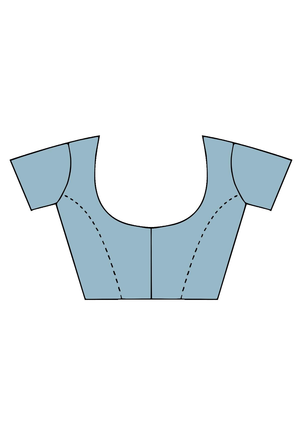 Blue Threadwork Tissue Silk Saree 