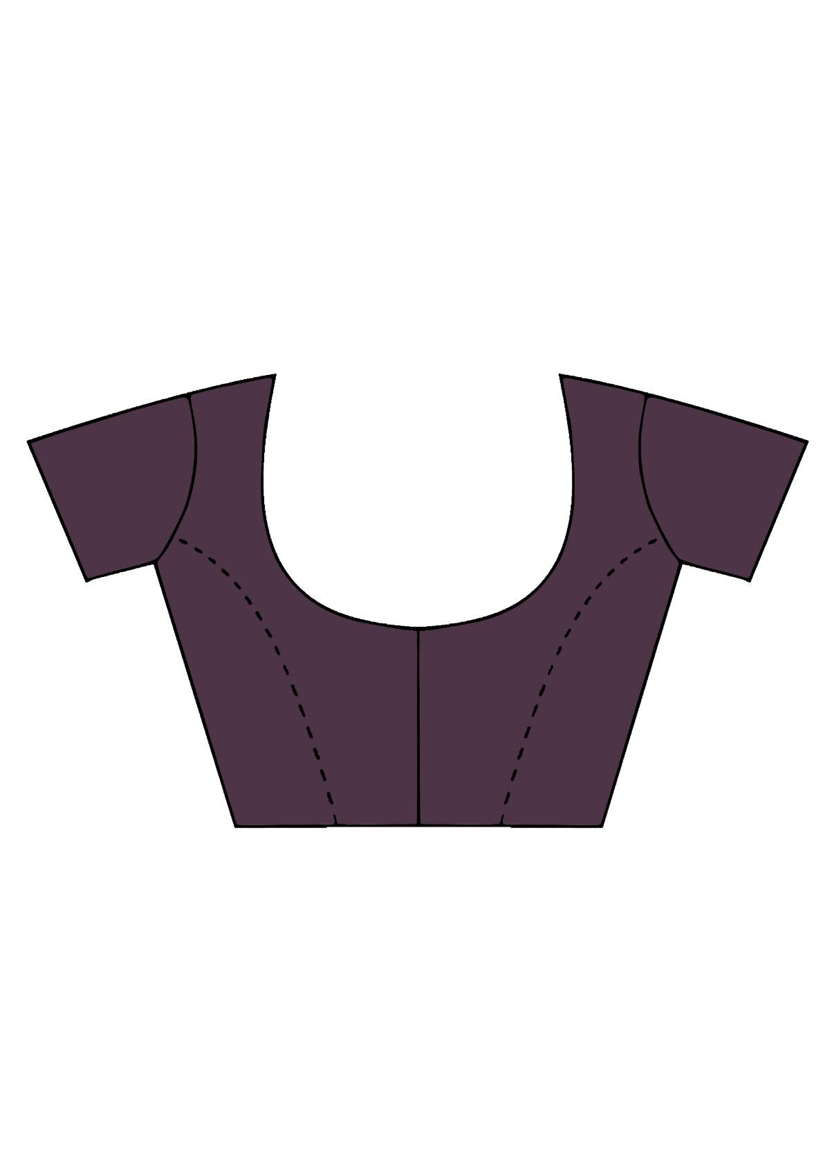 Lavender Block Print Stonework Organza Saree 