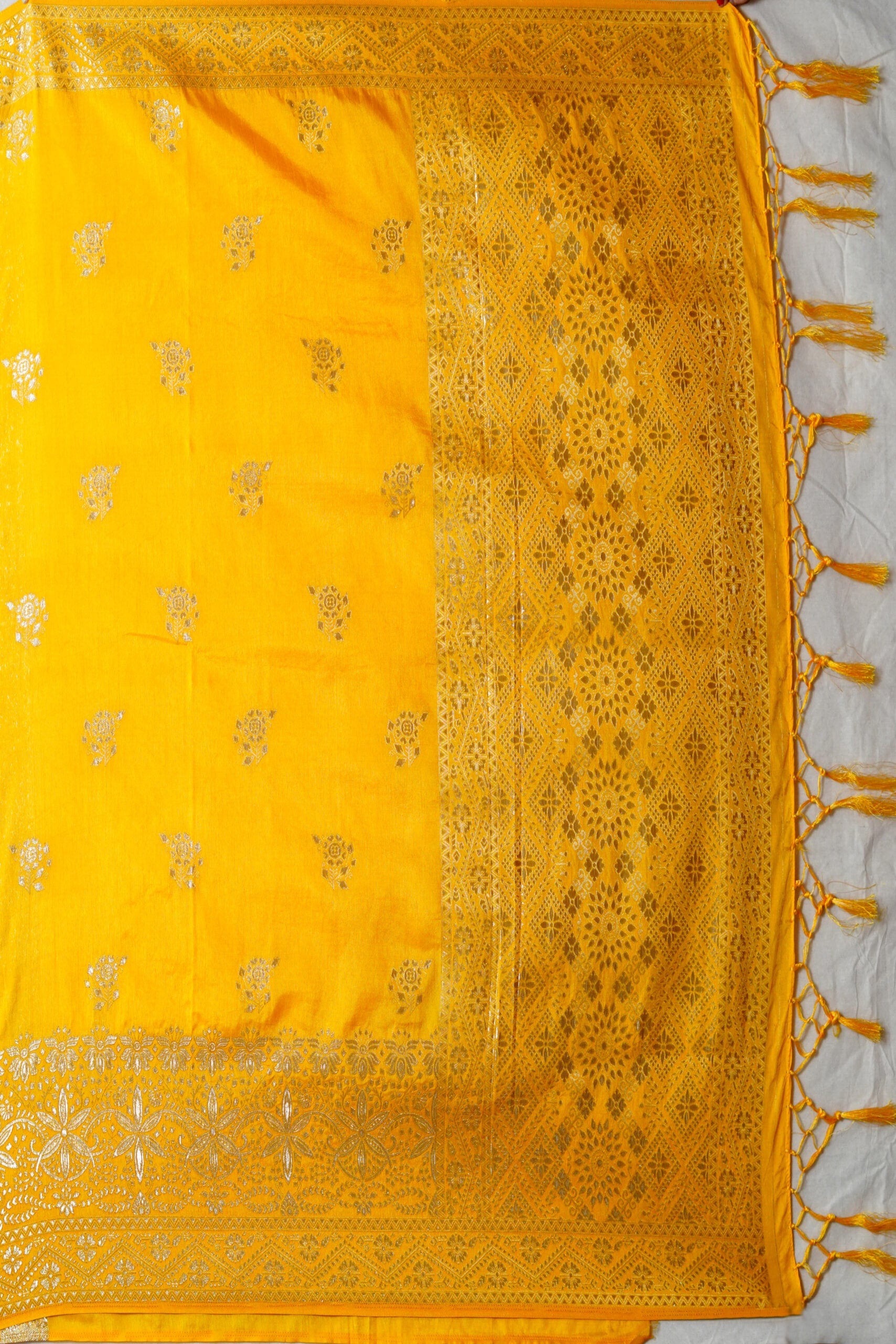 Yellow Zariwork Dola Silk Saree - KAJREE