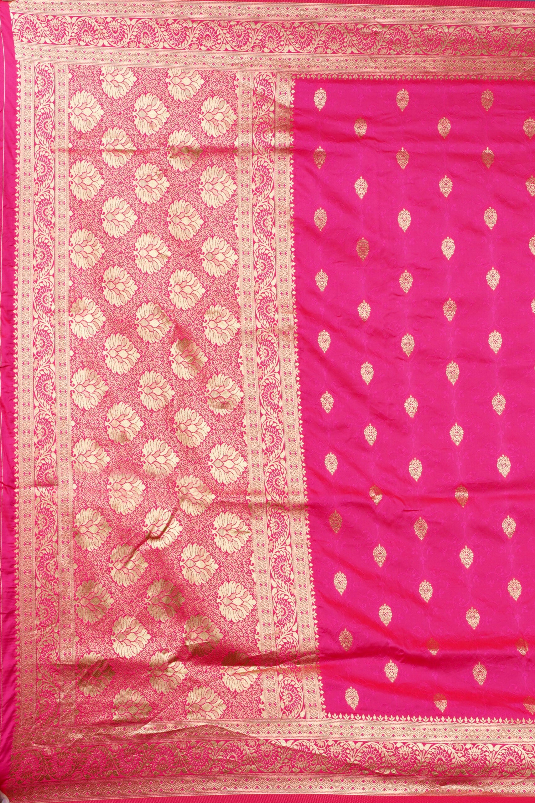 Peach Zariwork Banarasi Silk Saree 