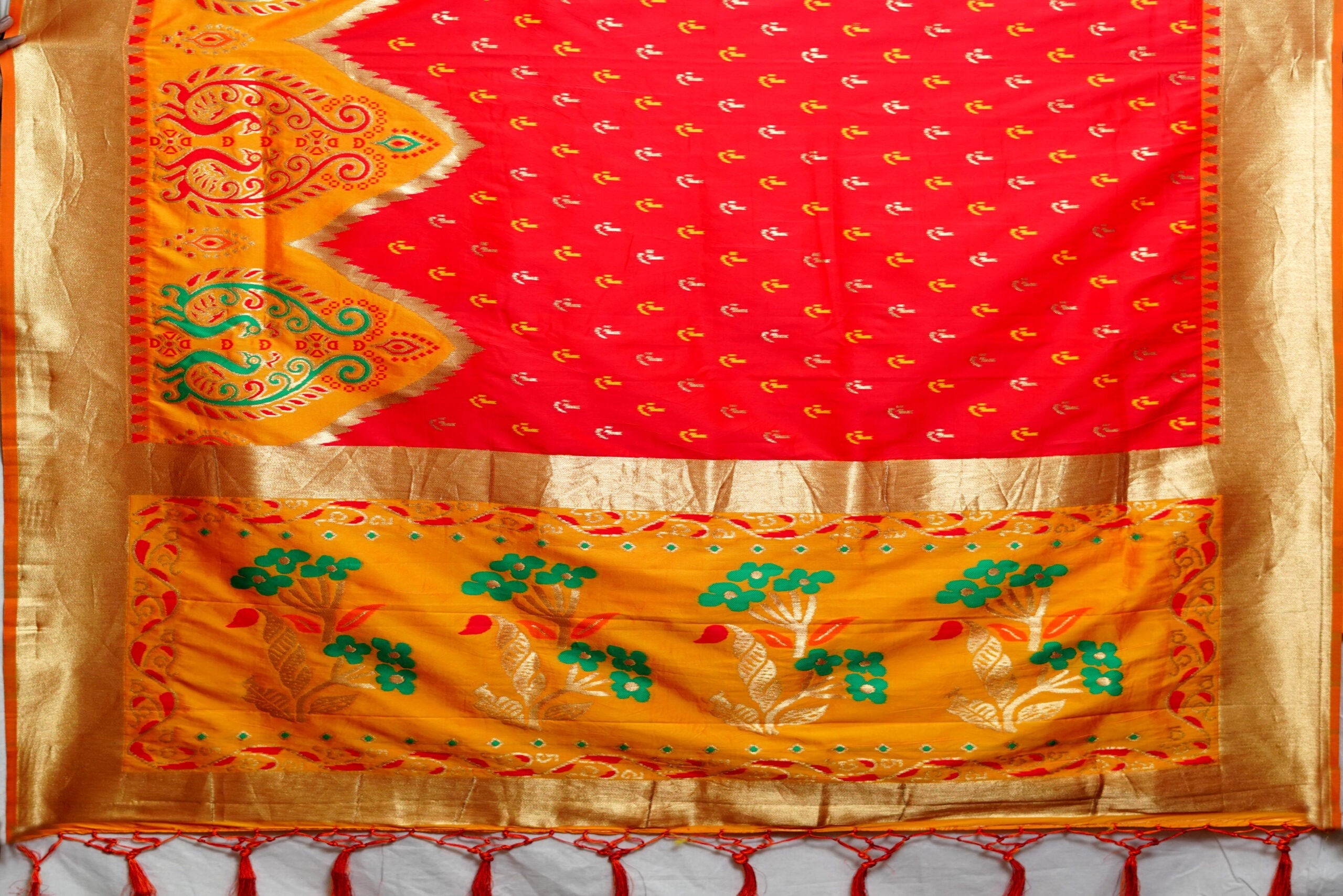 Red Zariwork Patola Soft Silk Saree 