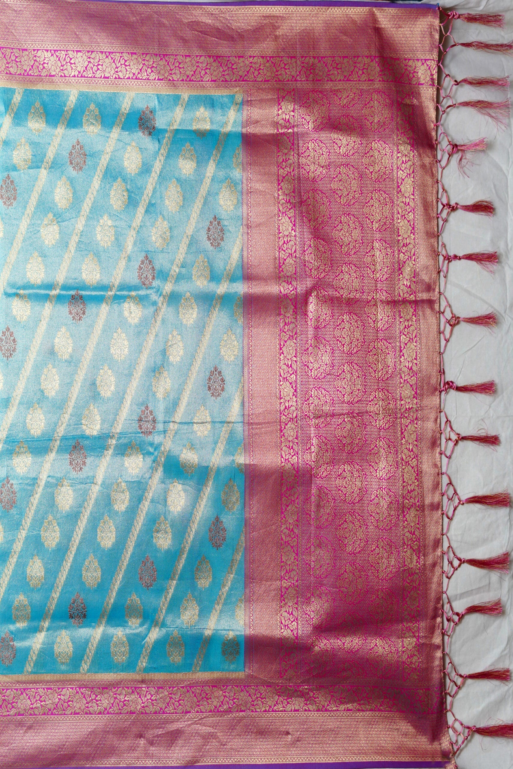 Blue Zariwork Tissue Silk Saree 