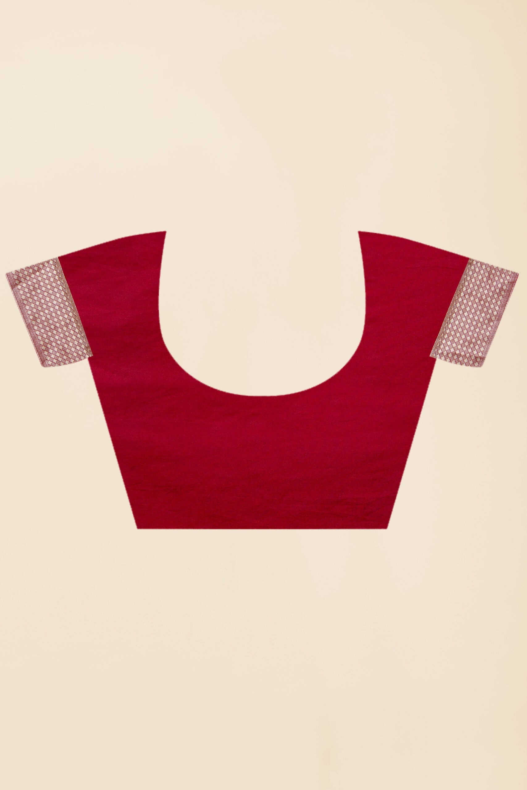 Red Handcrafted Work Brasso Silk Saree - KAJREE