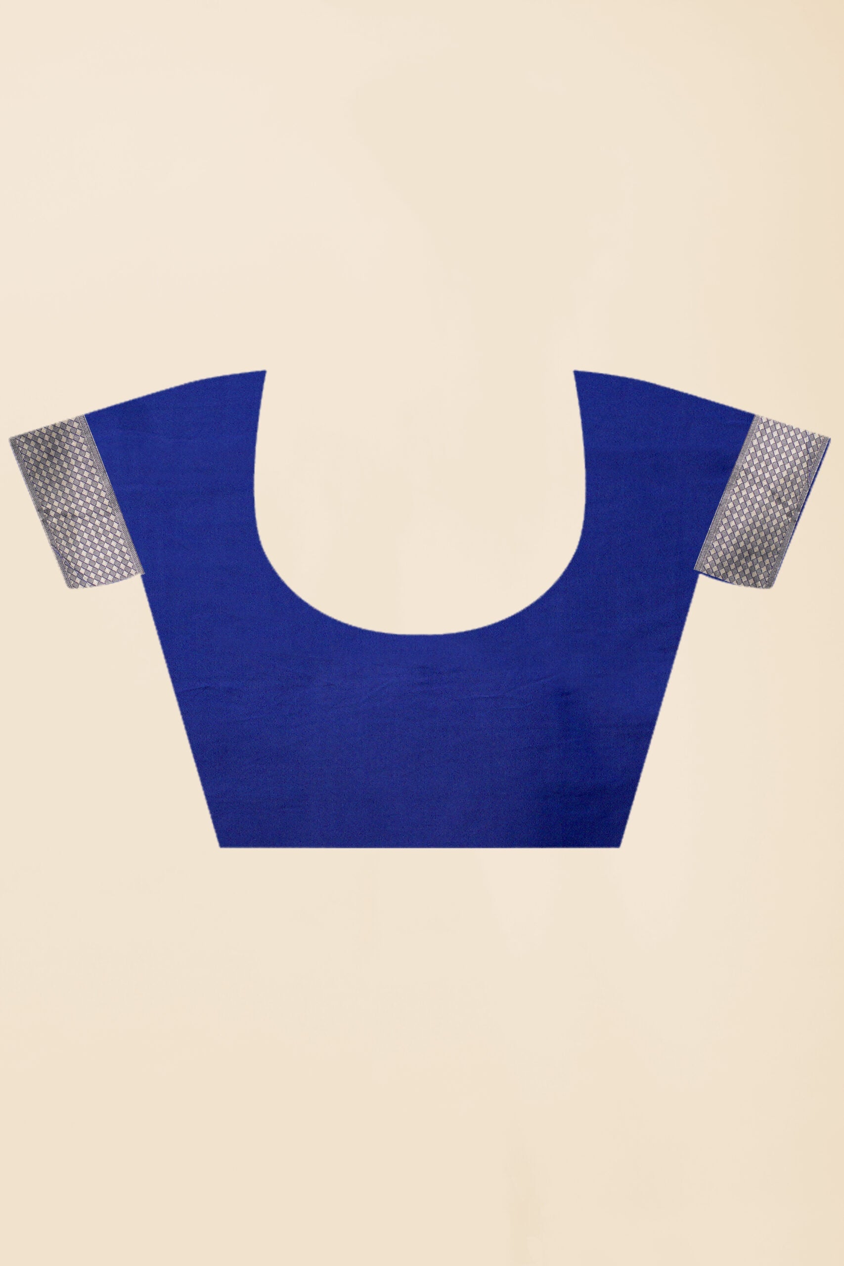 Blue Bridal Red Cotton Silk Saree 