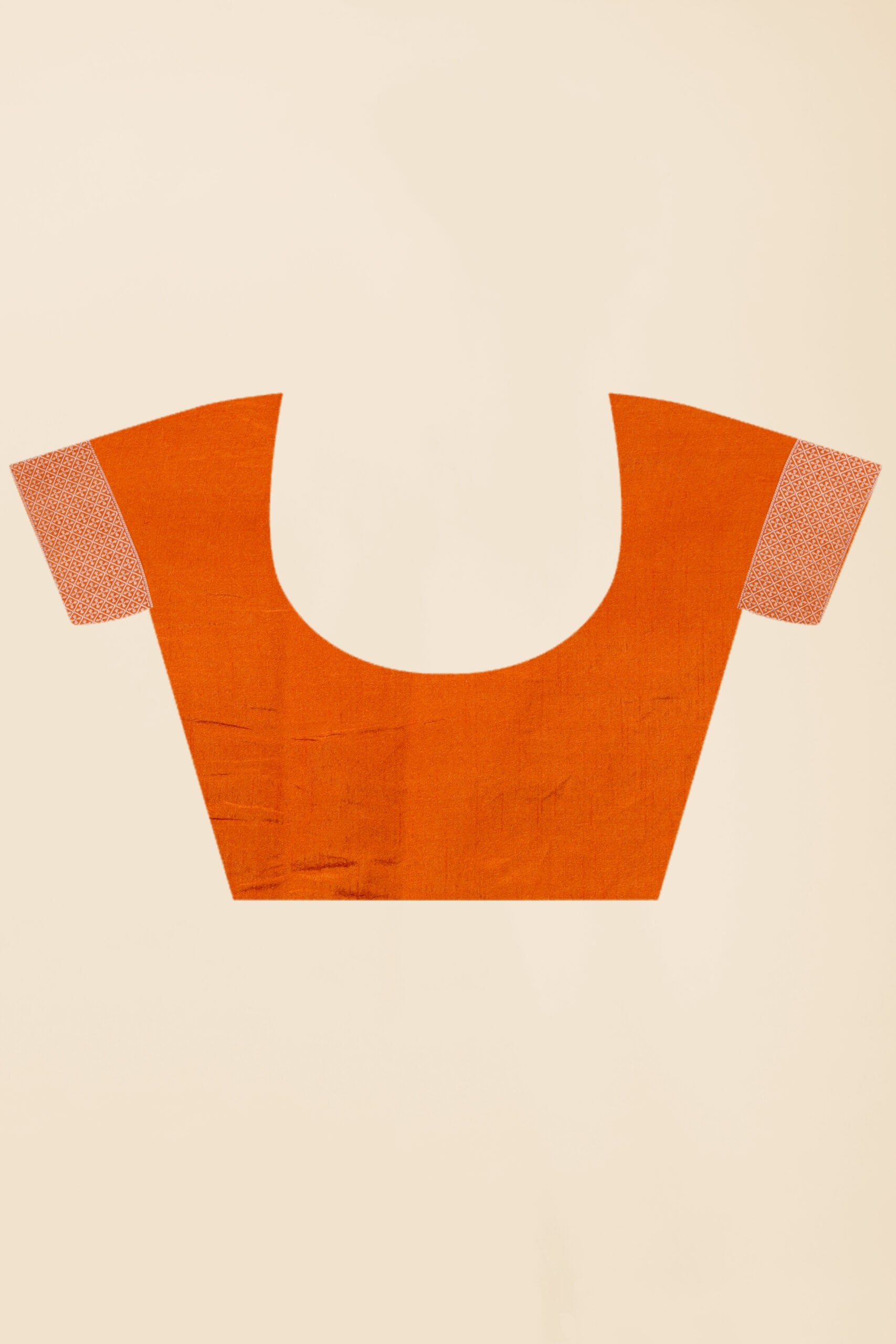 Orange Zari work Semi Silk Saree 