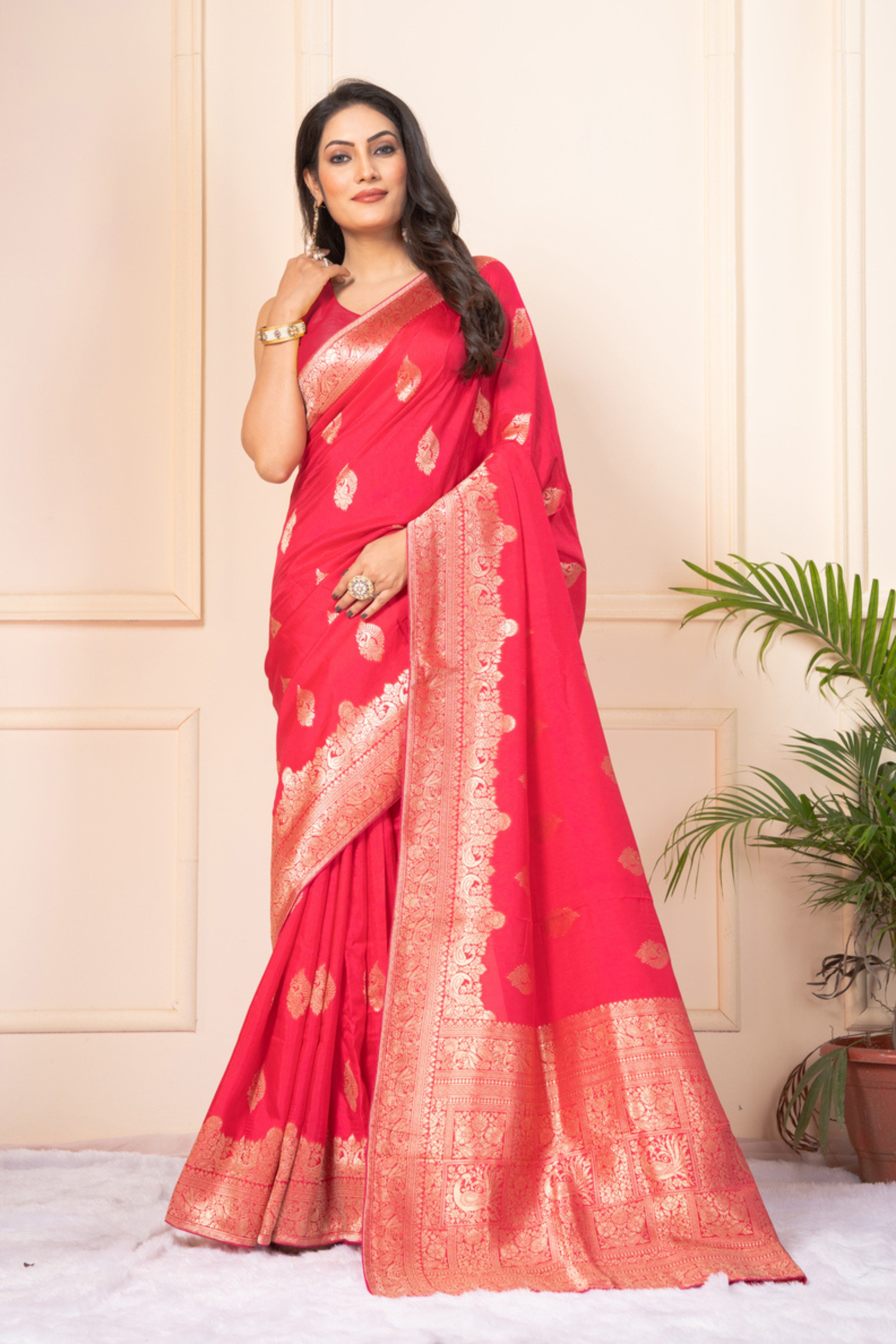 Pink Zariwork Silk Saree - KAJREE