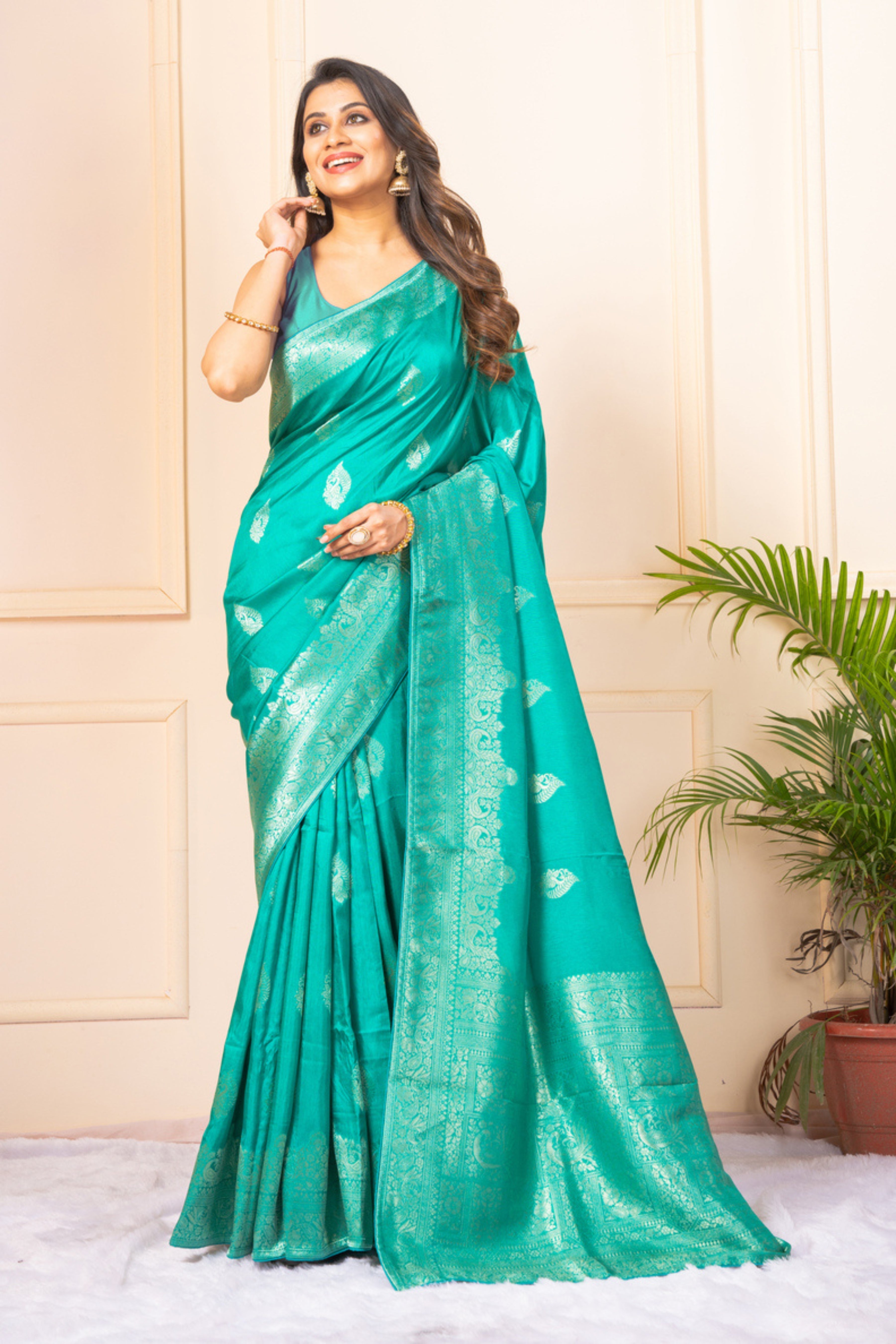 Green Zariwork Silk Saree - KAJREE