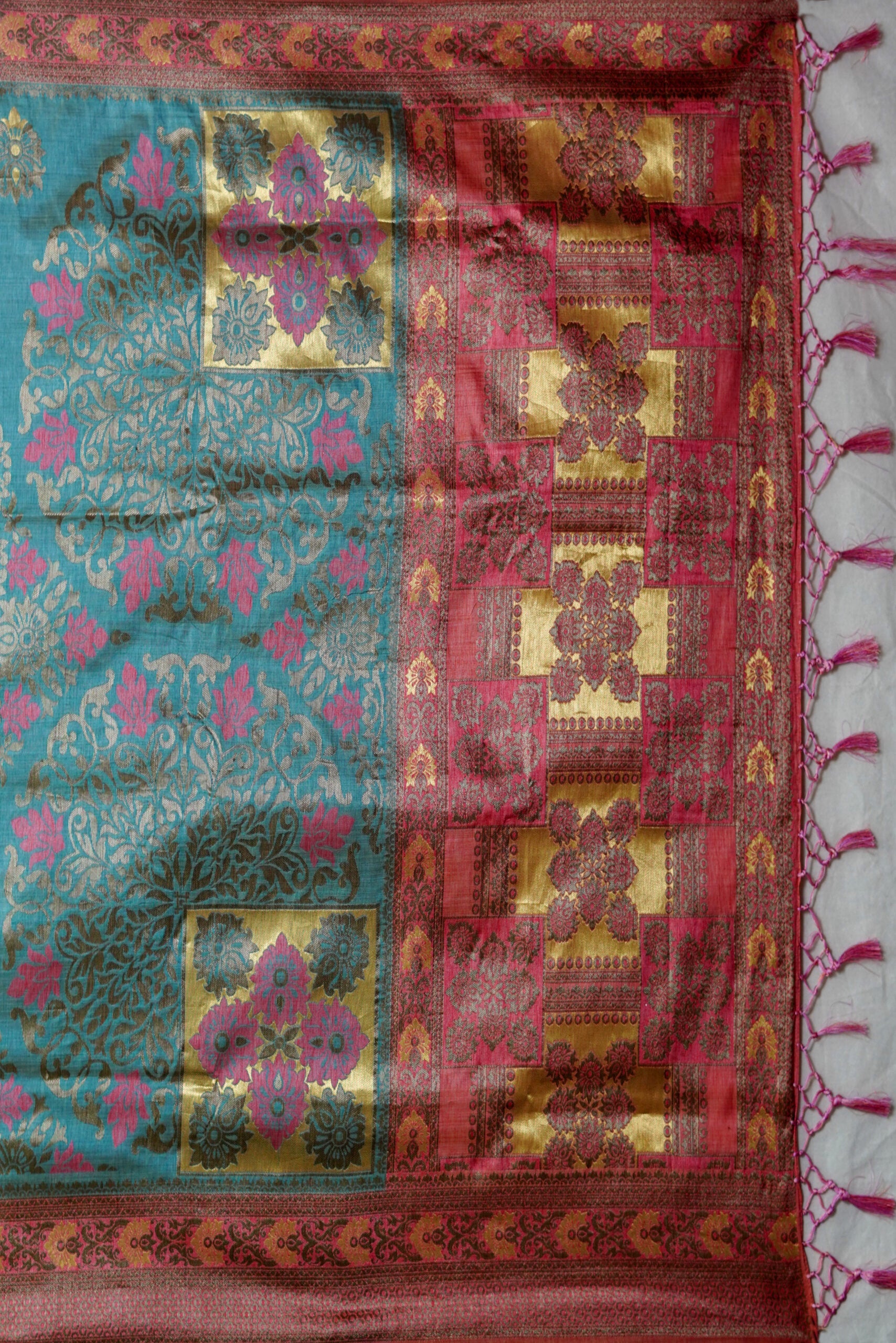 Blue Zariwork Cotton Silk Saree 