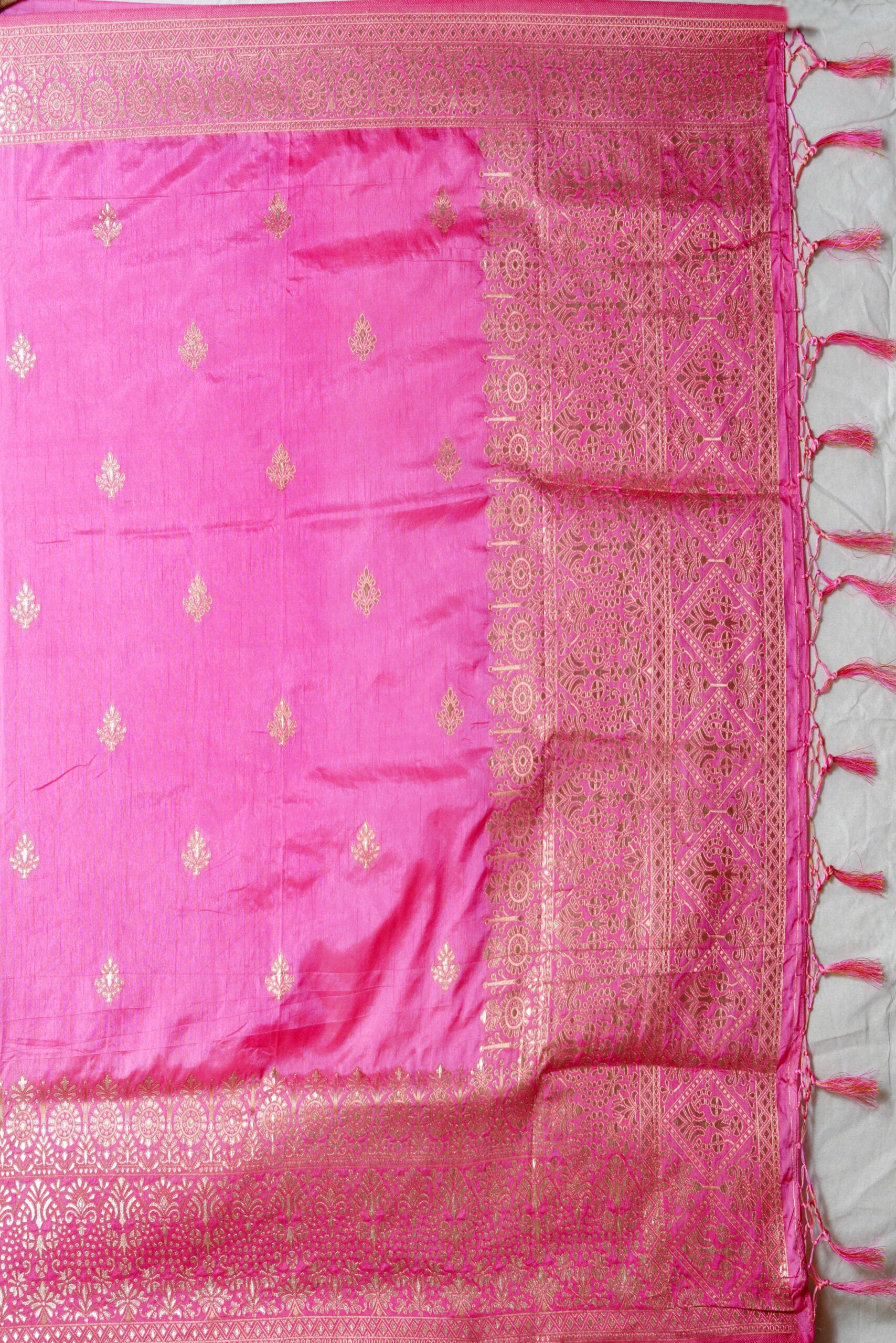 Pink Zariwork Dola Silk Saree - KAJREE