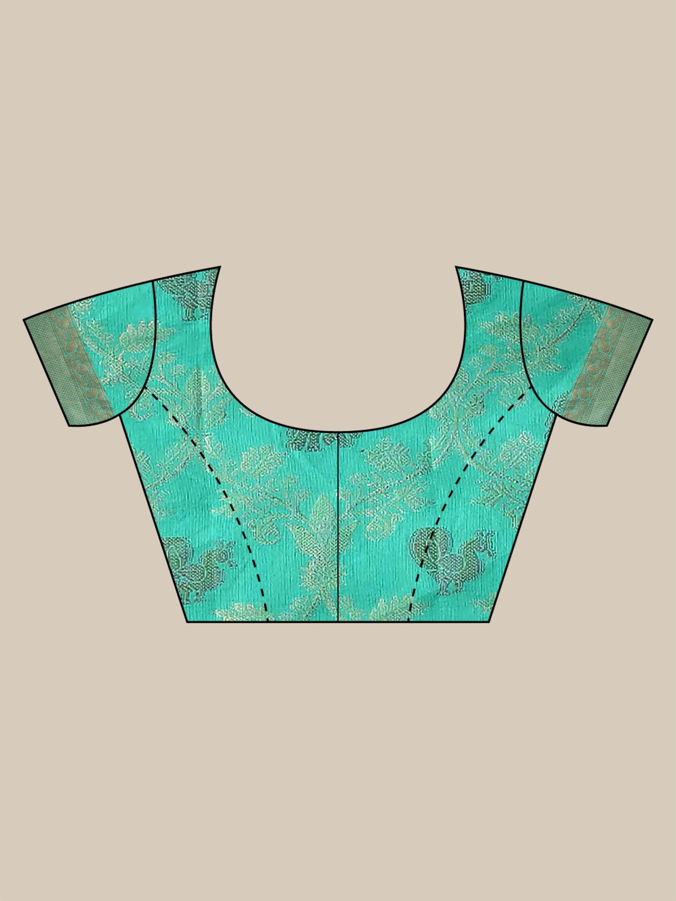 Light Blue ZariWork Raw Silk Saree 