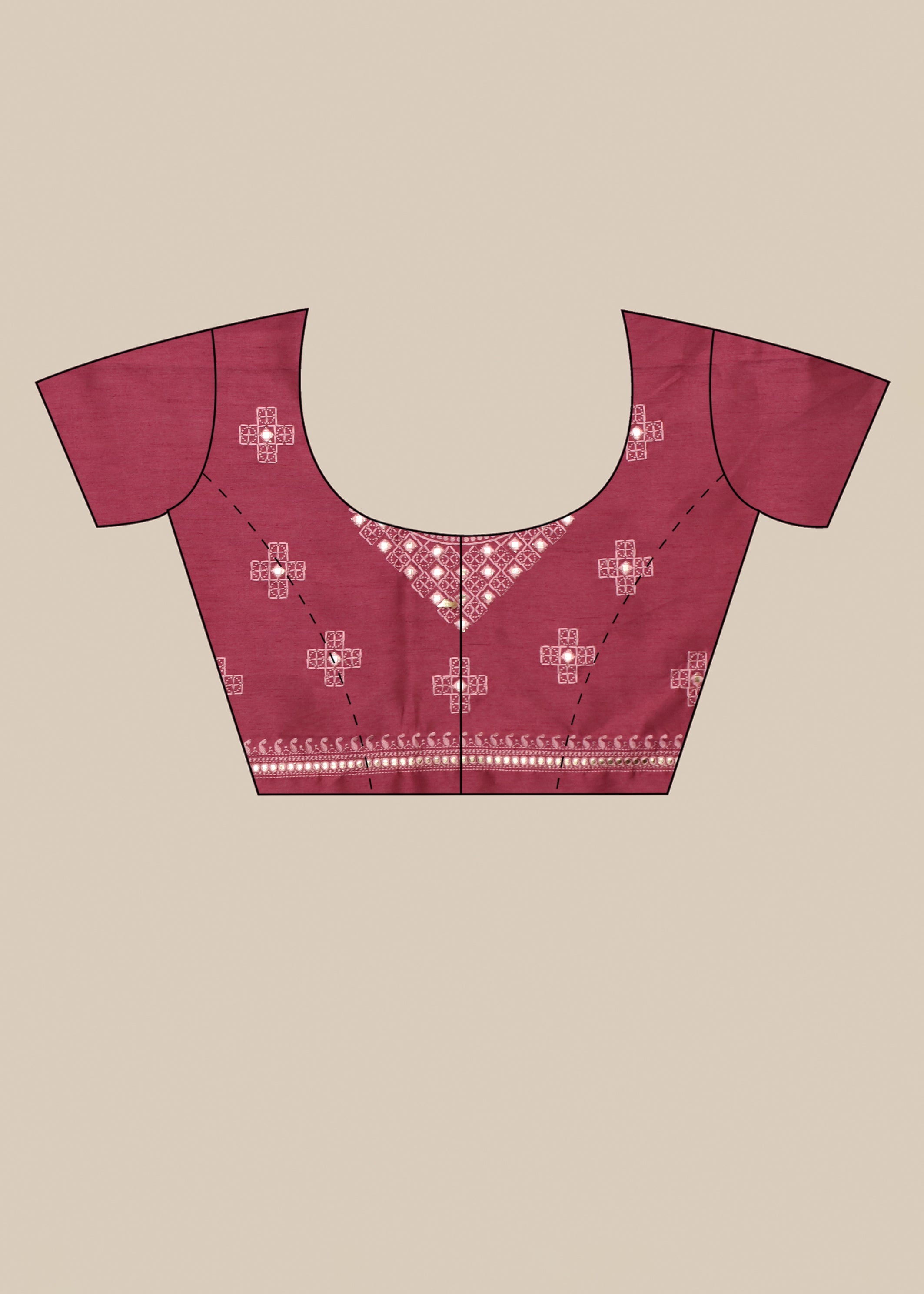 Lavender Abla Work Printed Organza Saree 