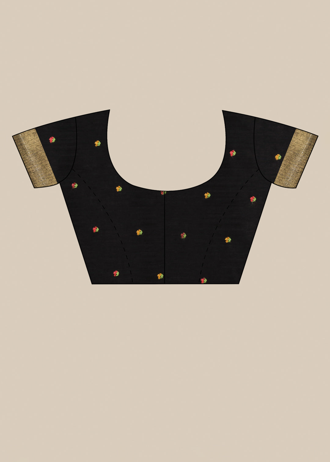 Black Threadwork Tussar Saree - KAJREE