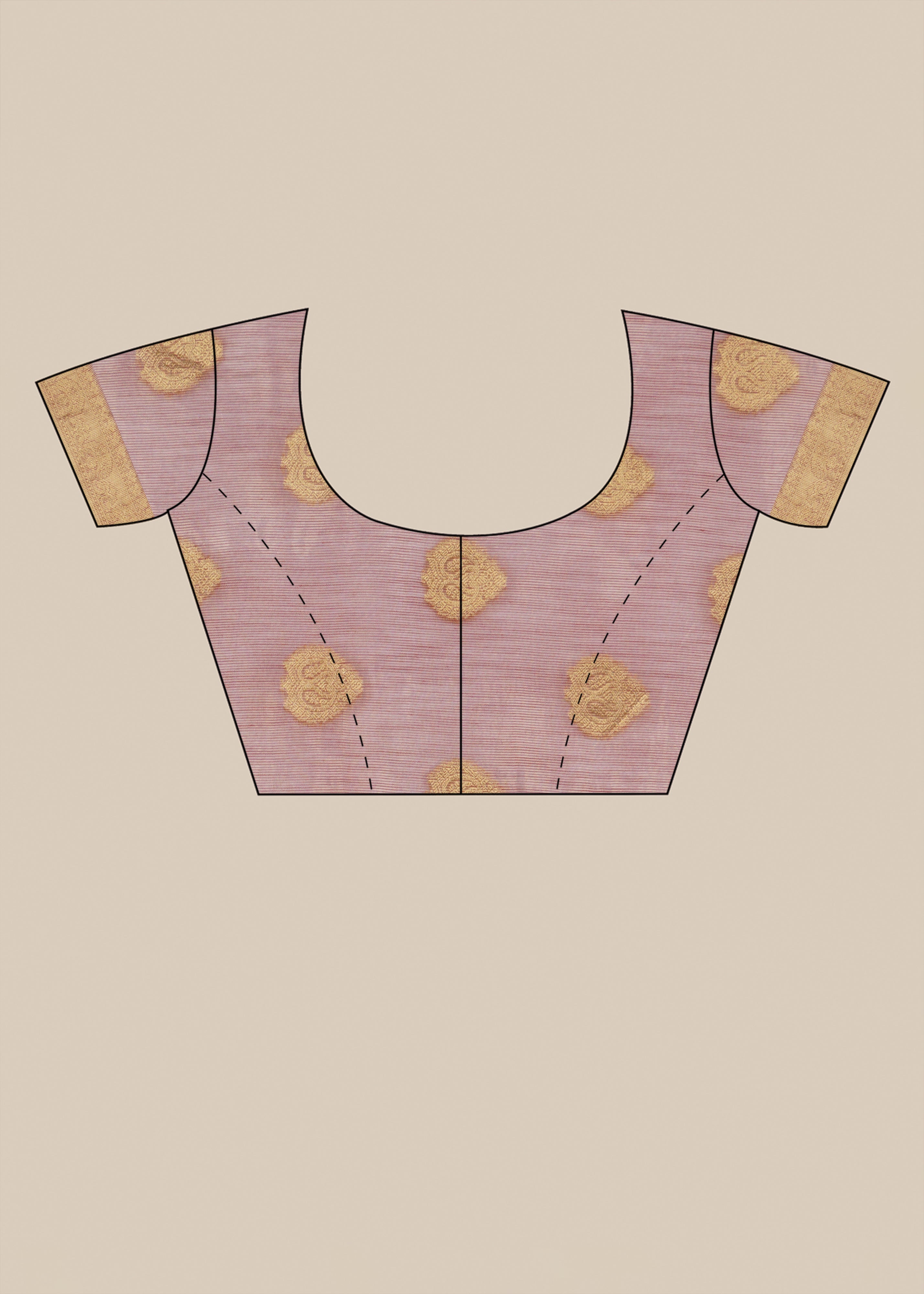 Wine Foil Print Linen Saree 