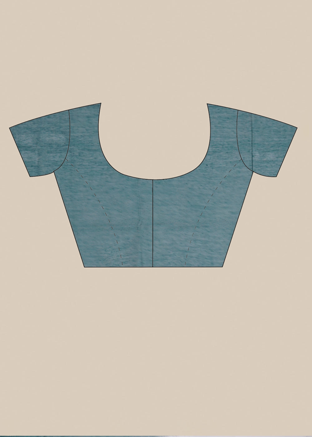 Teal Green Foil Print Linen saree 