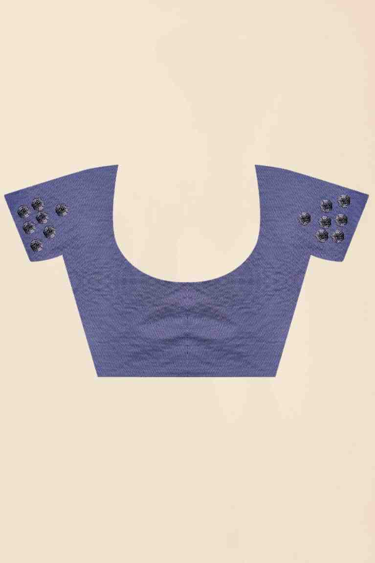 Steel Grey Stonework Net Saree 