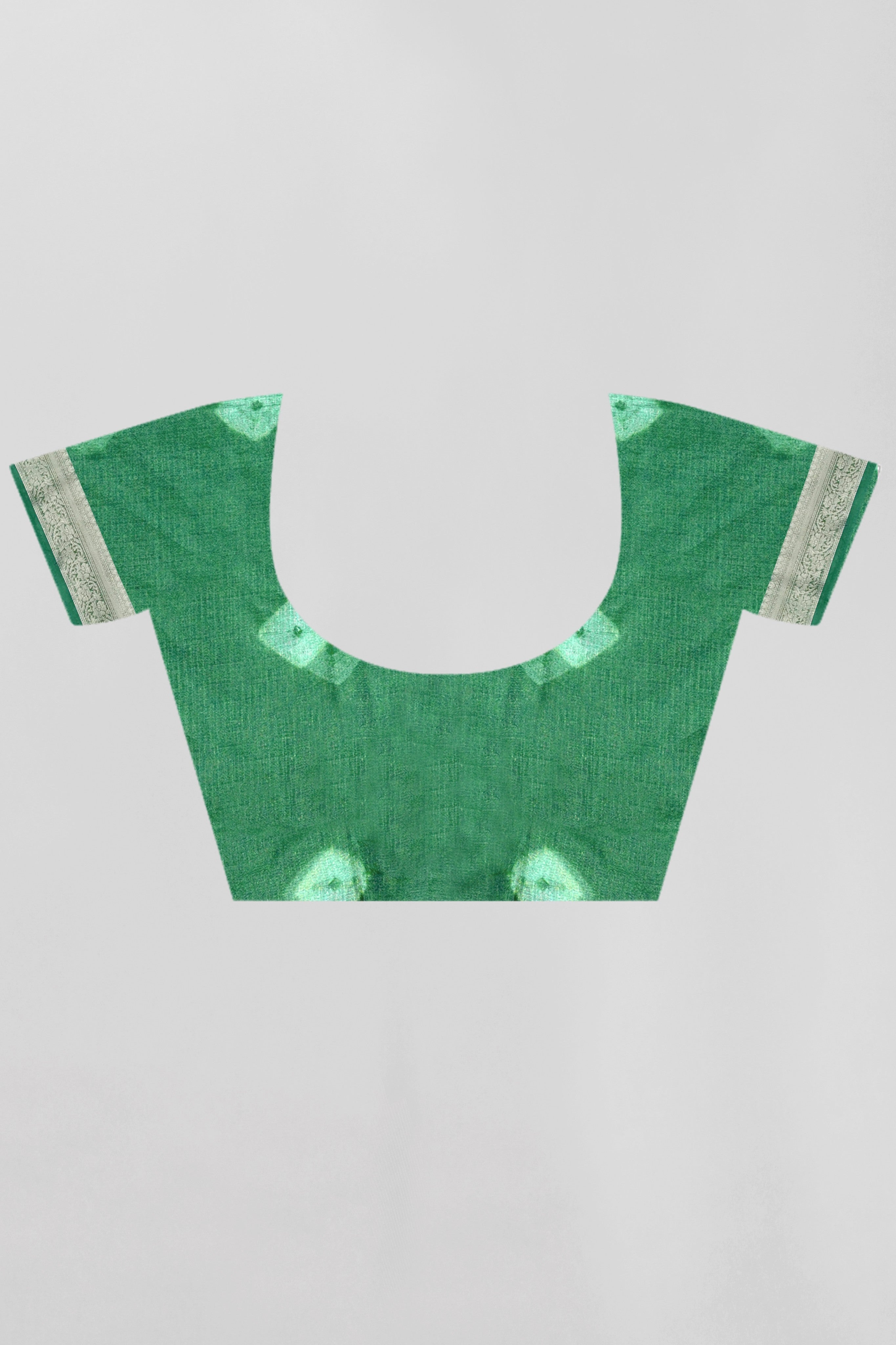 Green Threadwork Cotton Saree  - Kajree