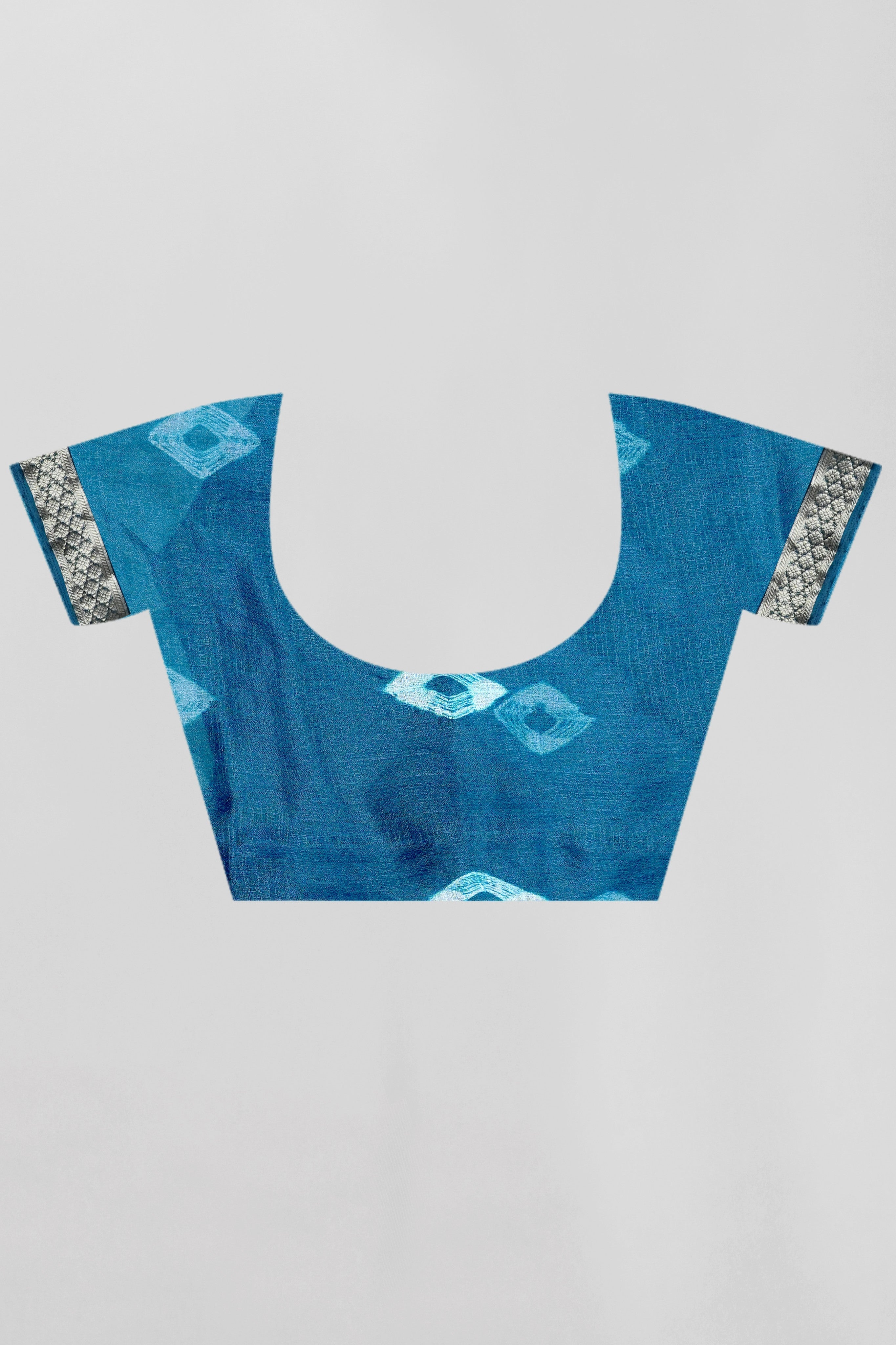 Blue Threadwork Chiffon Saree - Kajree