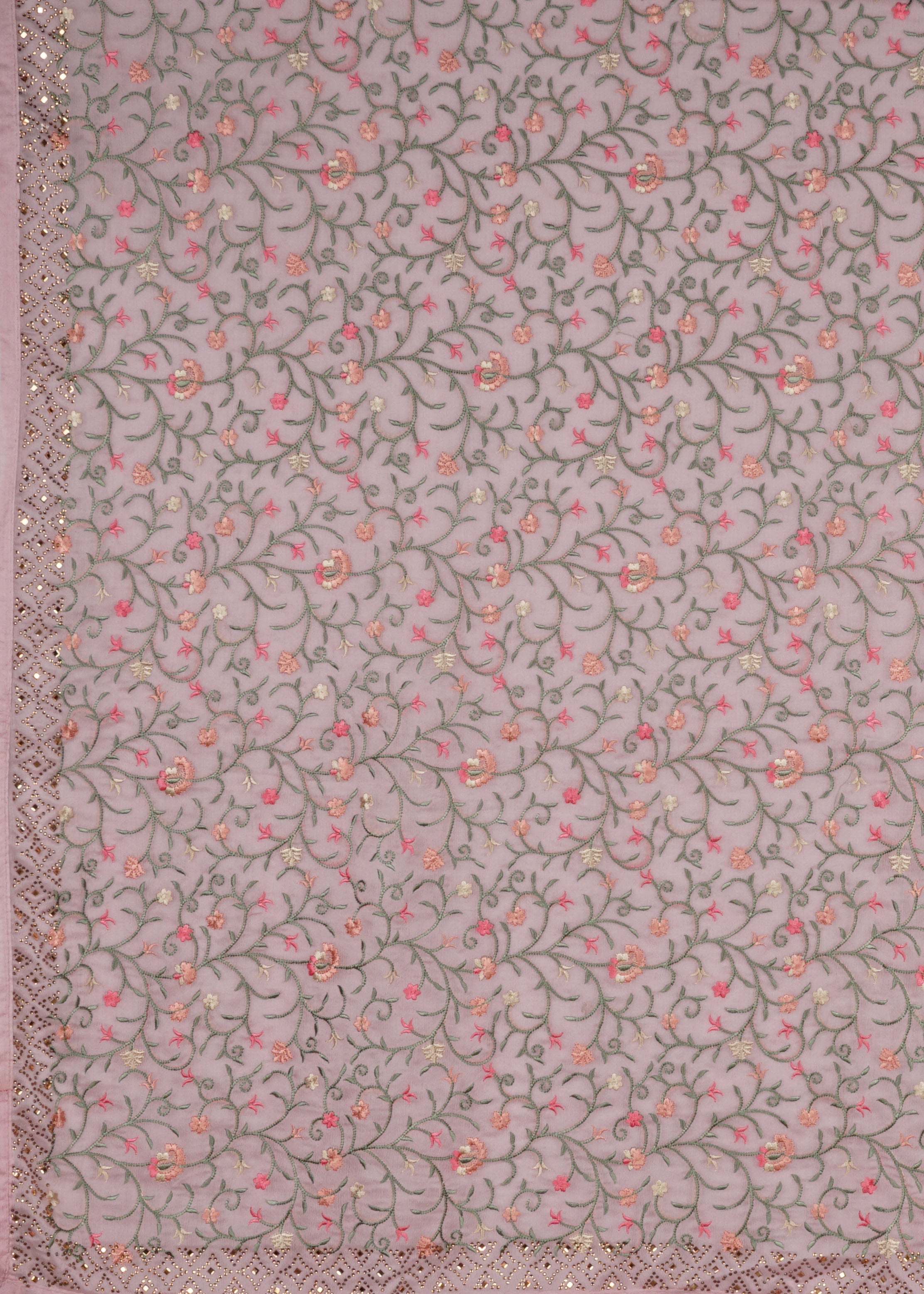 Pink Threadwork Georgette Saree 