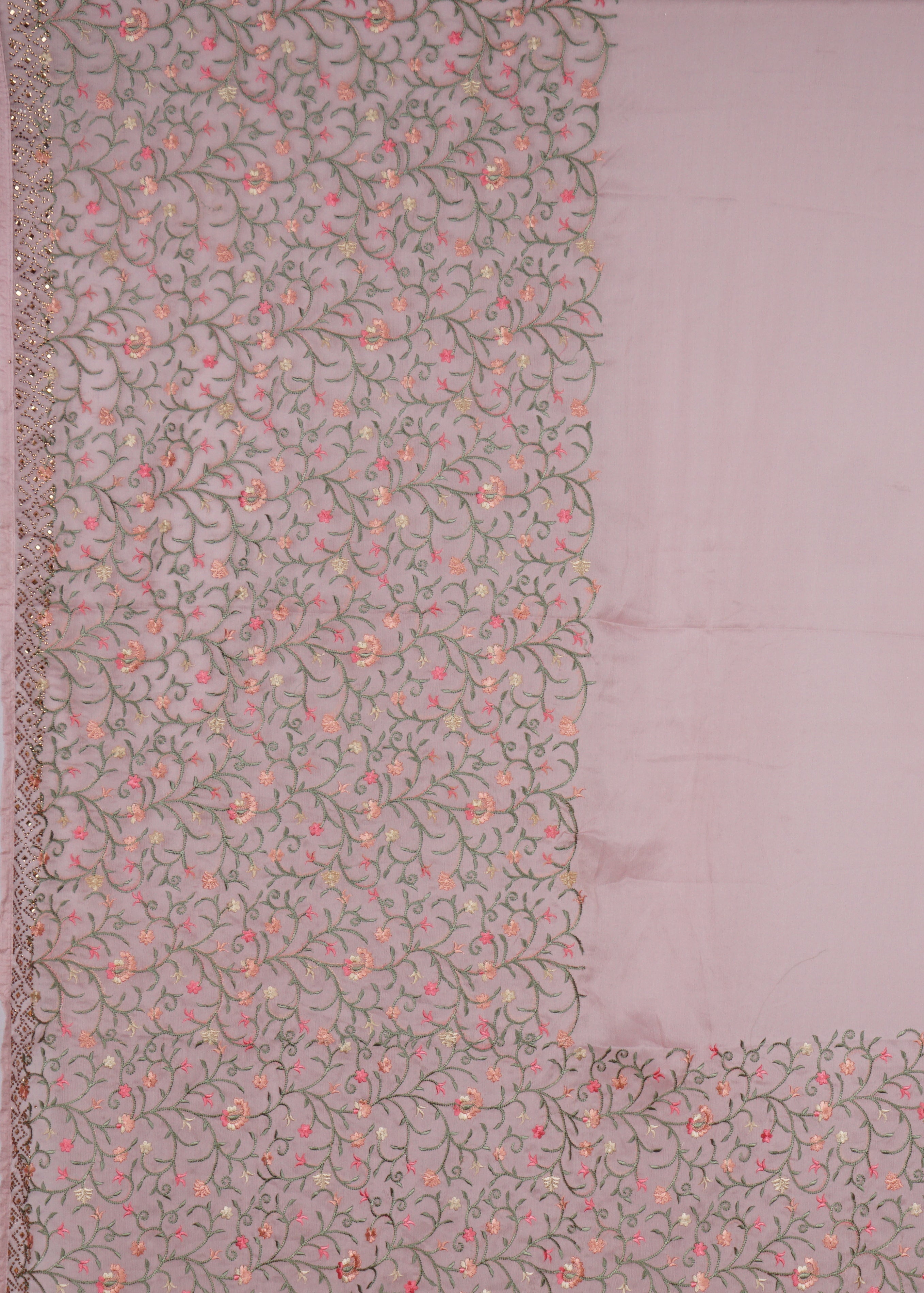 Pink Threadwork Georgette Saree 