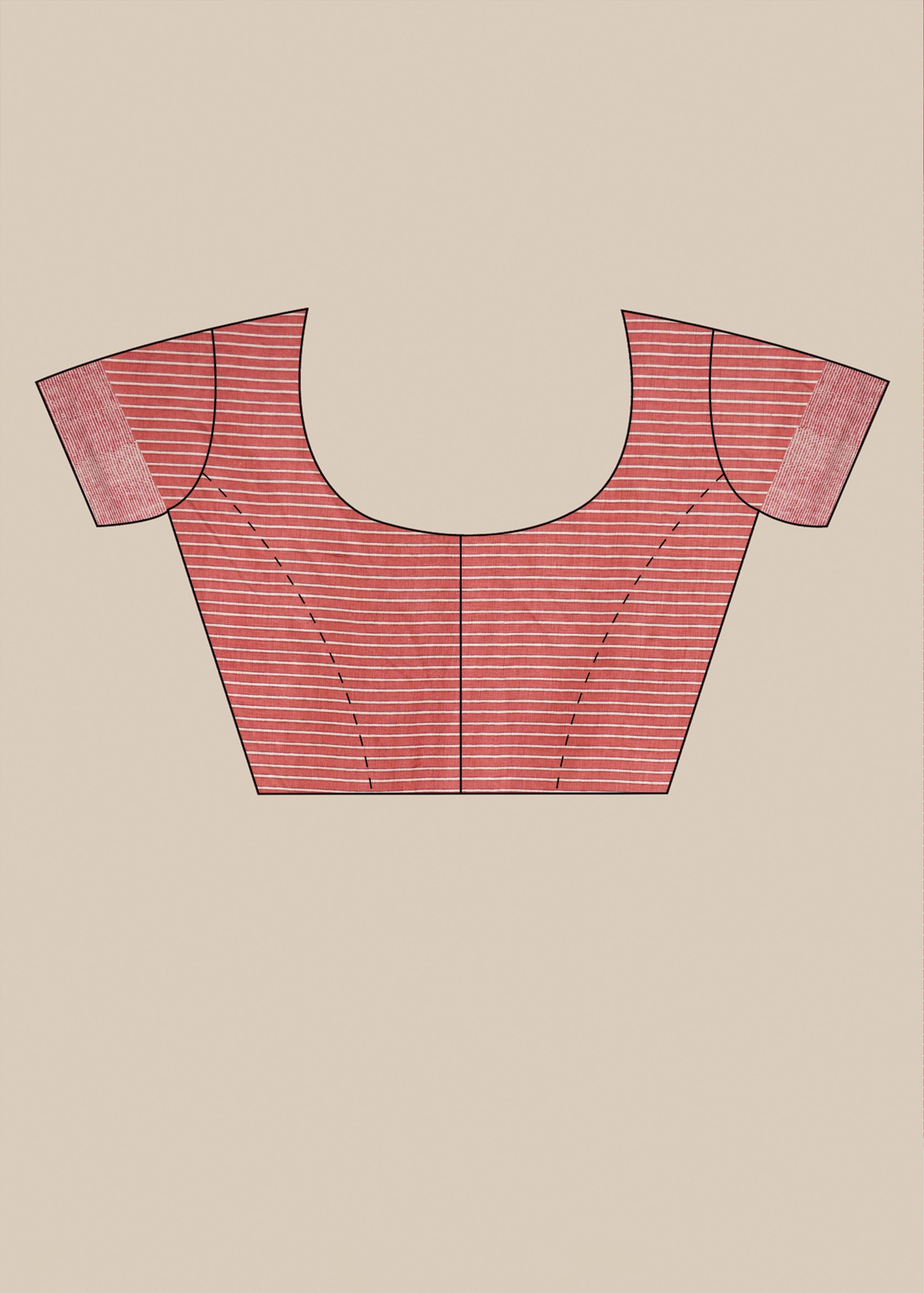 Cream Threadwork Linen Saree 