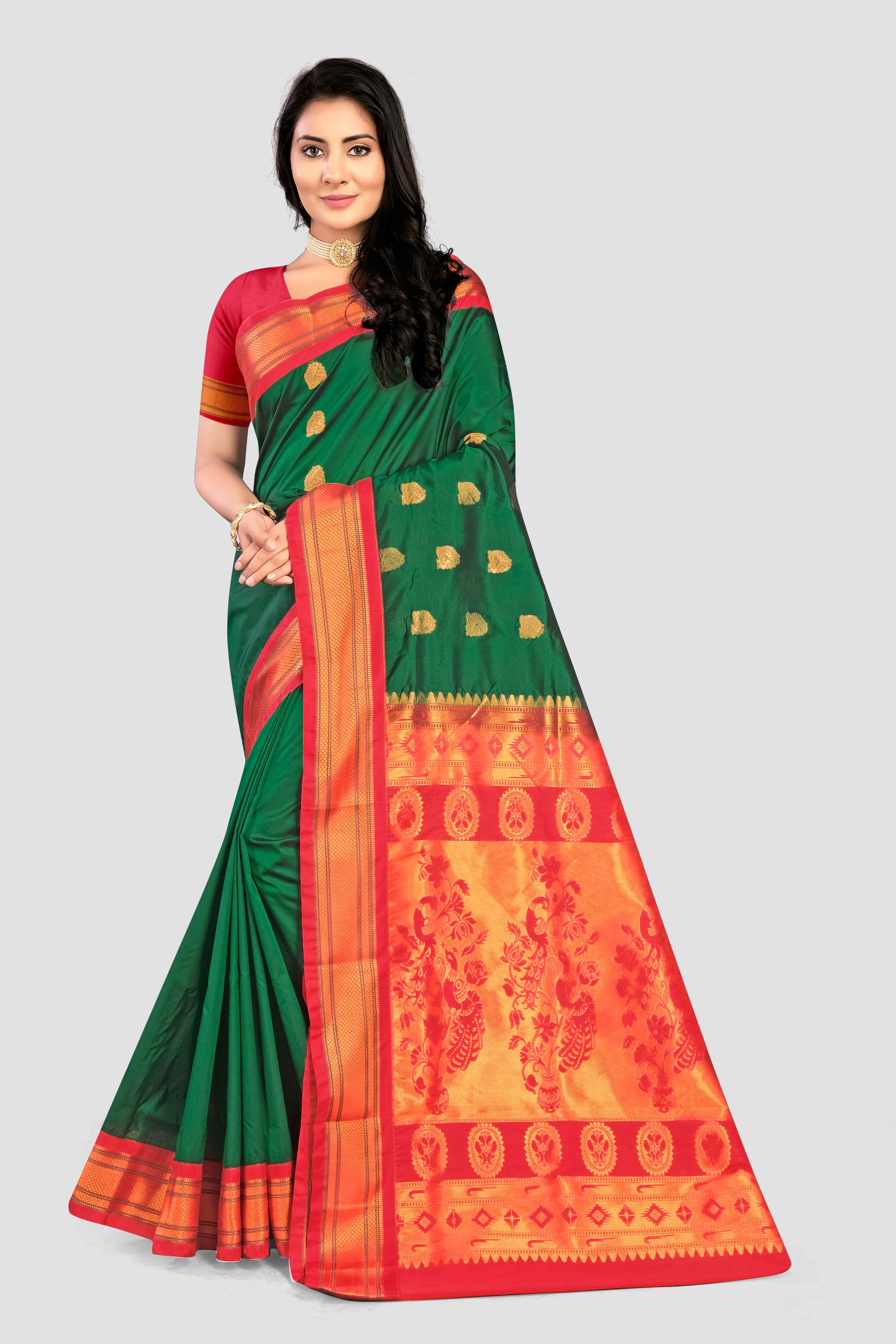 Green Silk zariwork Saree