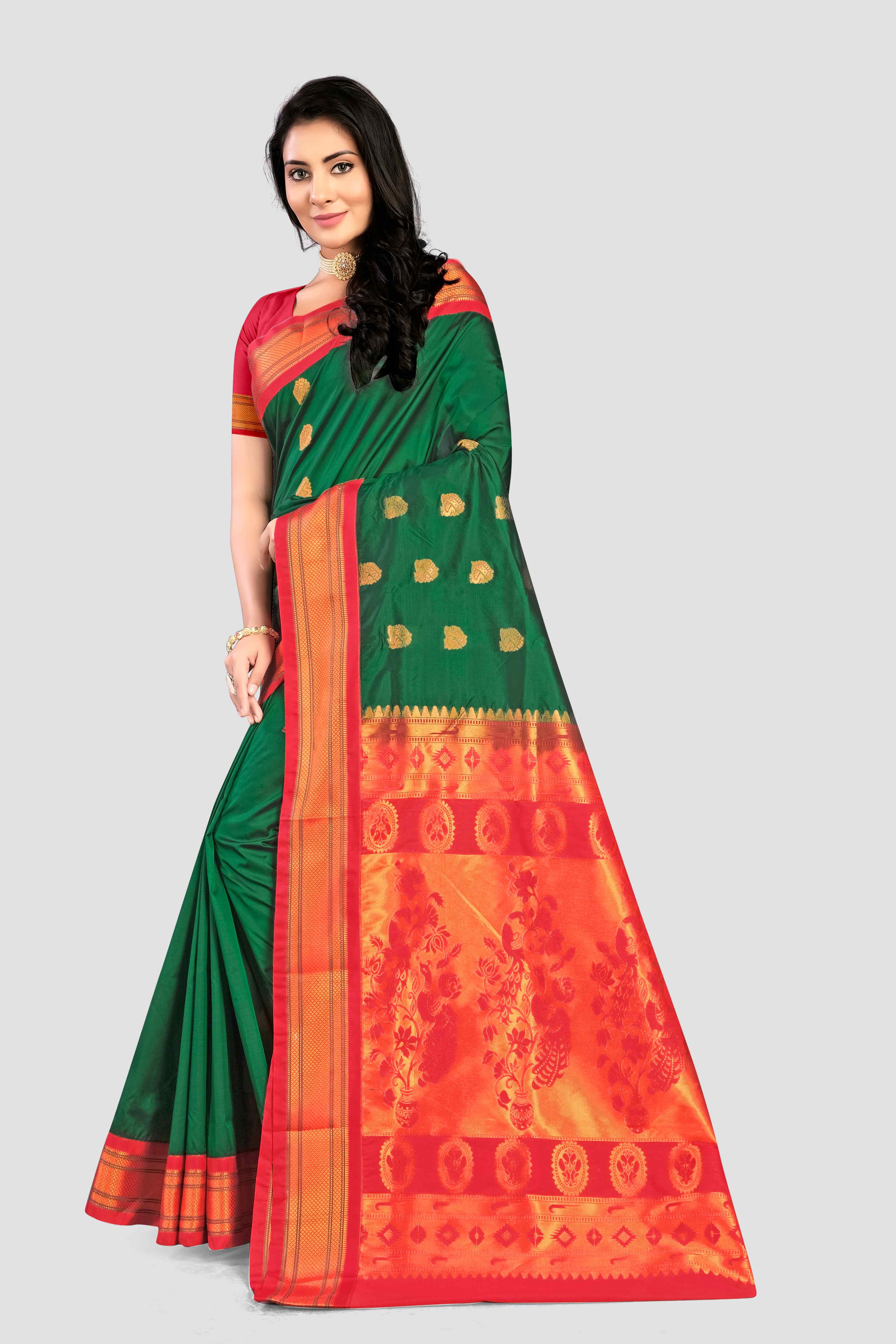 Green Silk zariwork Saree