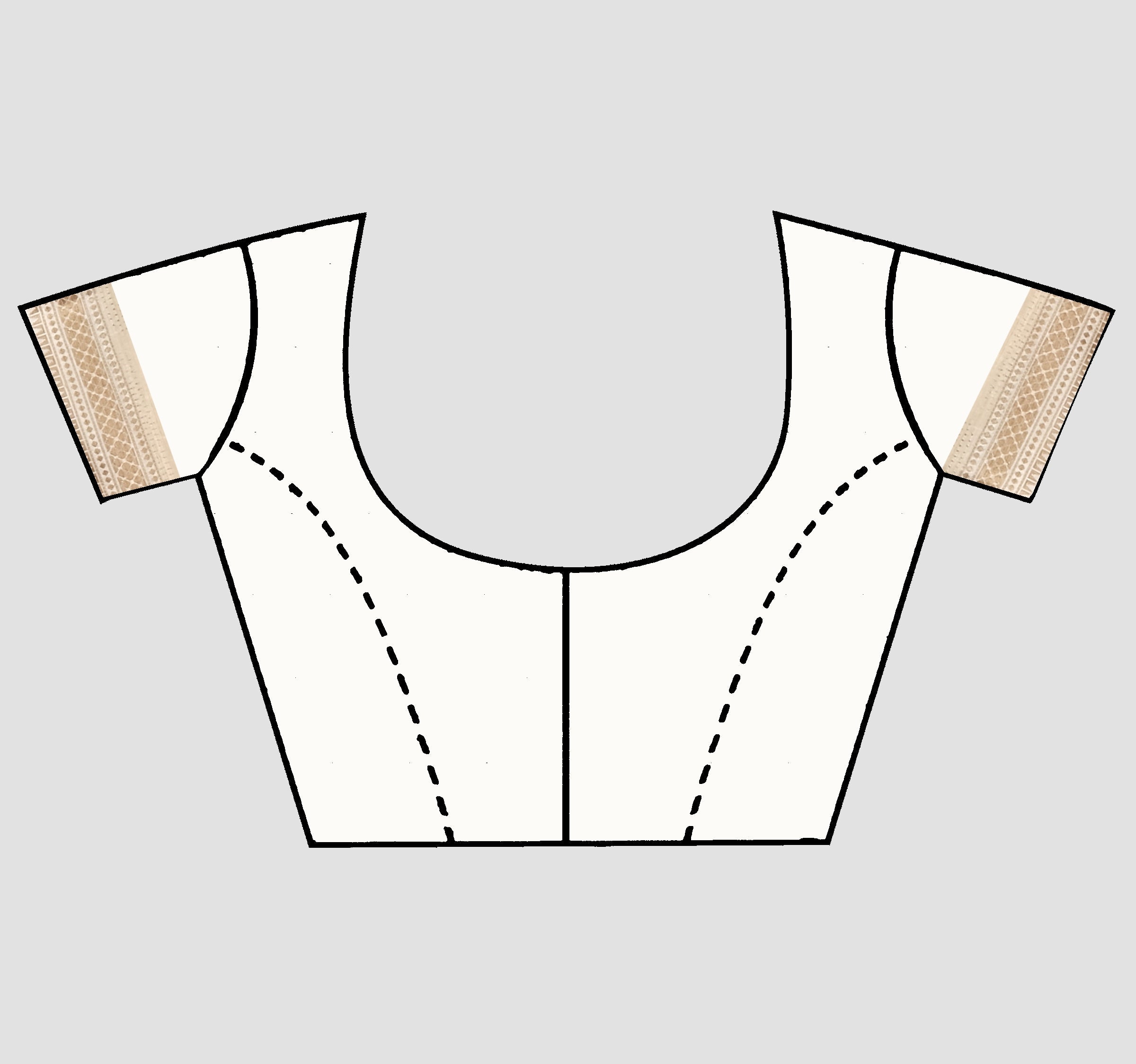 Cream Threadwork Semi Silk Saree 