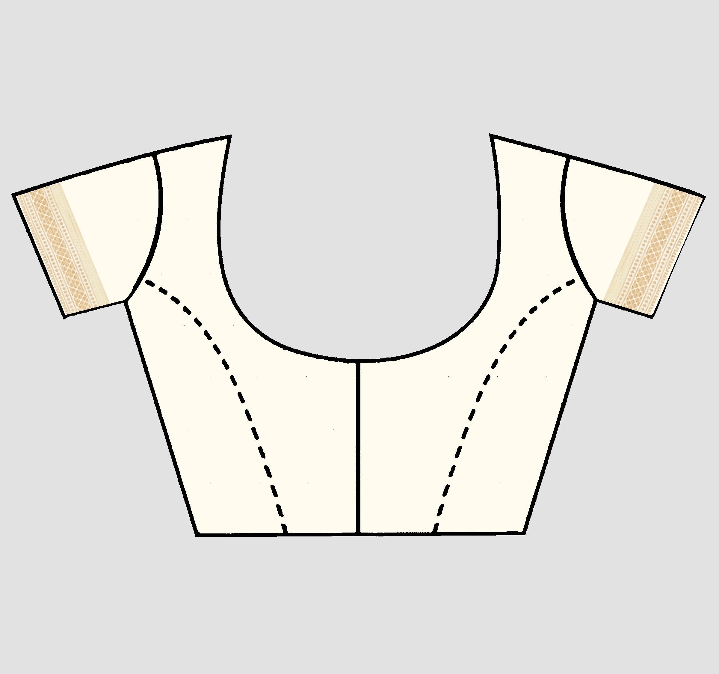 Cream Threadwork Semi Silk Saree 