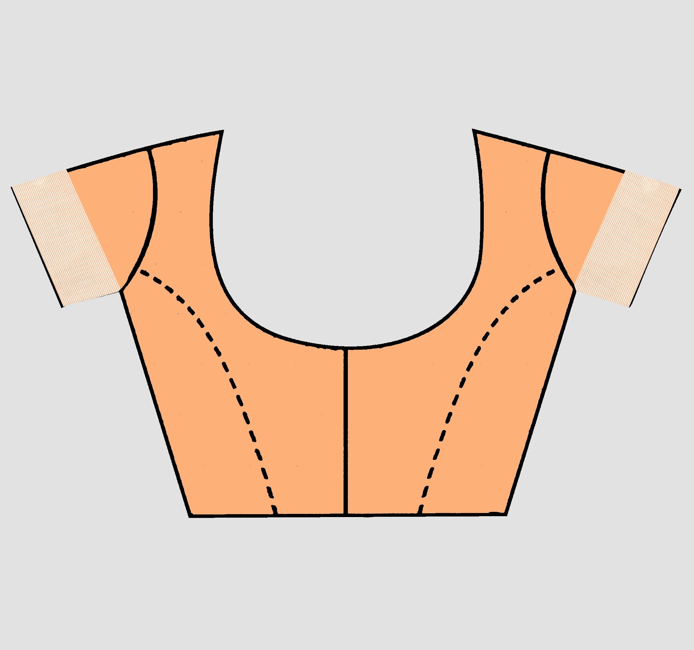 Peach Threadwork Organza Linen Saree 