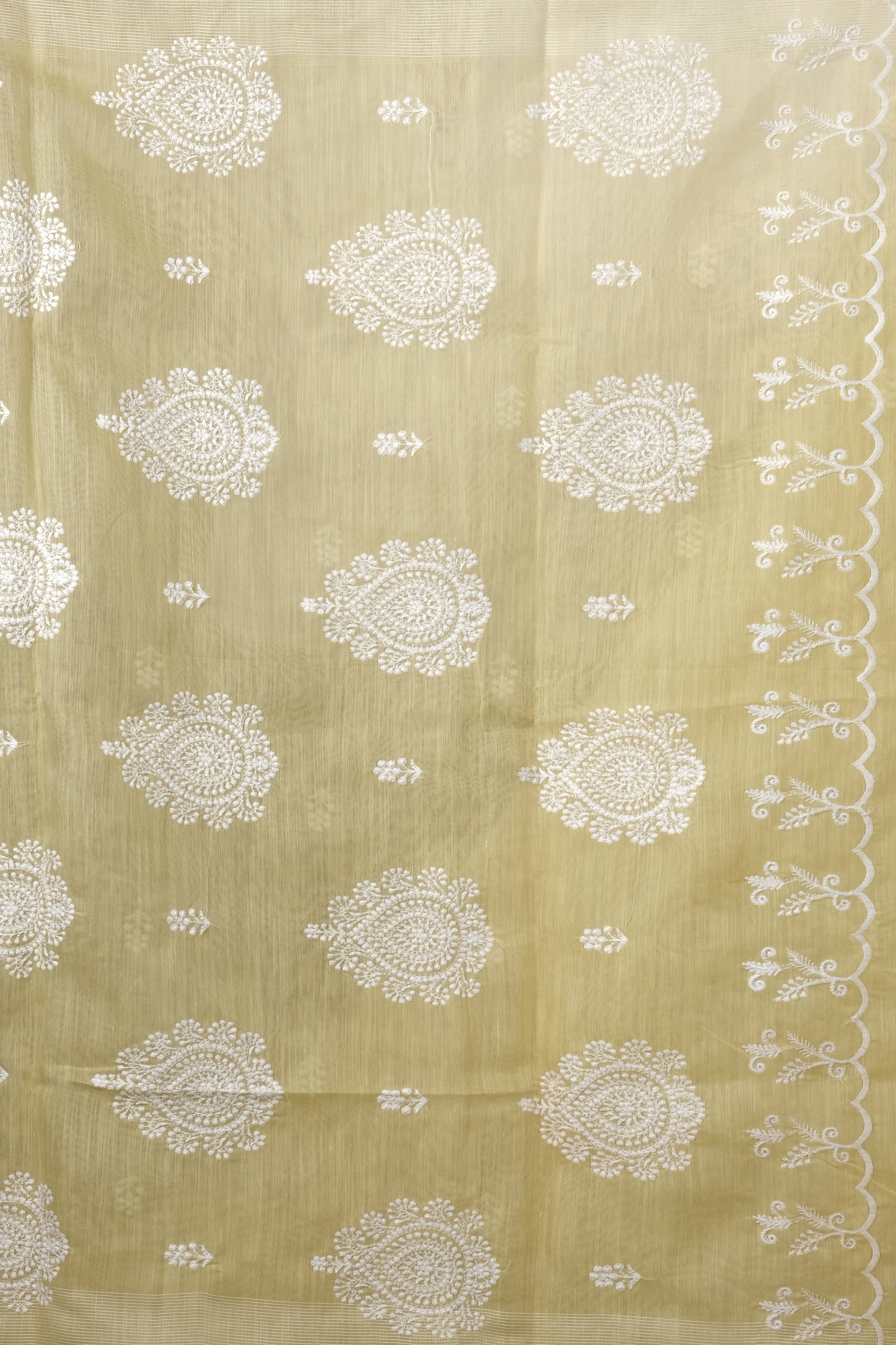 Light Yellow Linen Saree 
