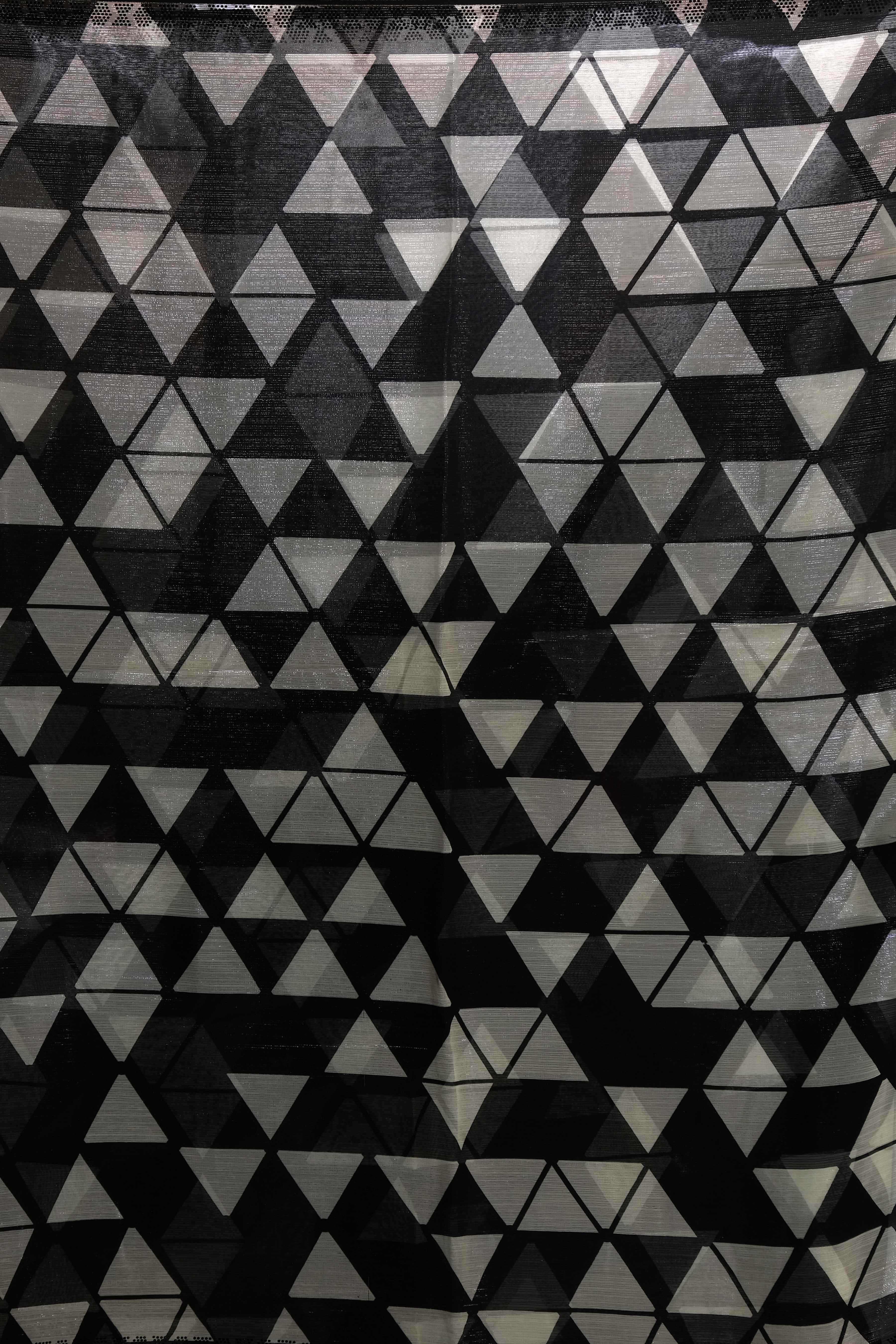 Black Printed Swaroski work Chiffon Saree - KAJREE