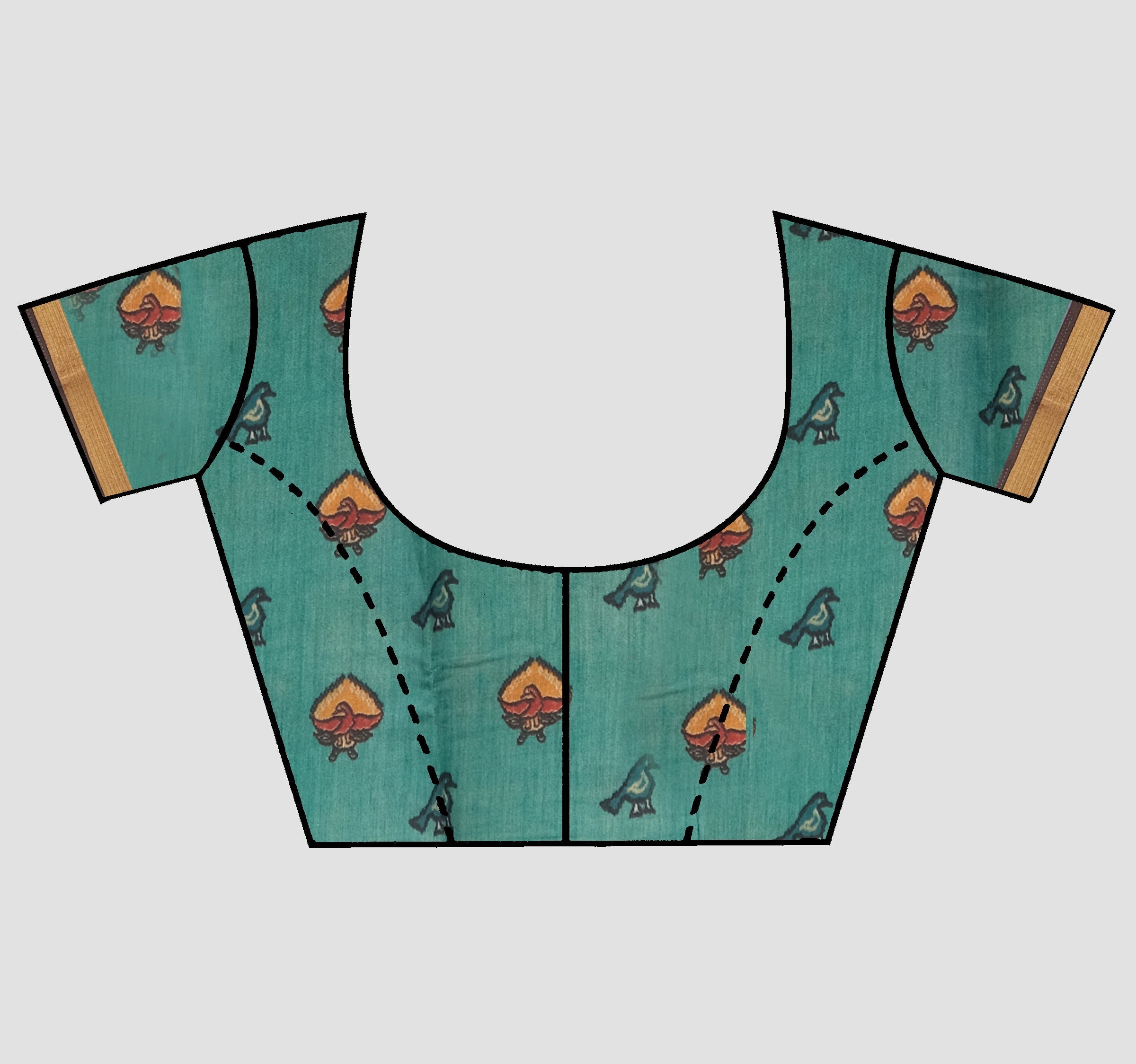 Red Kalamkari print Cotton Saree - KAJREE