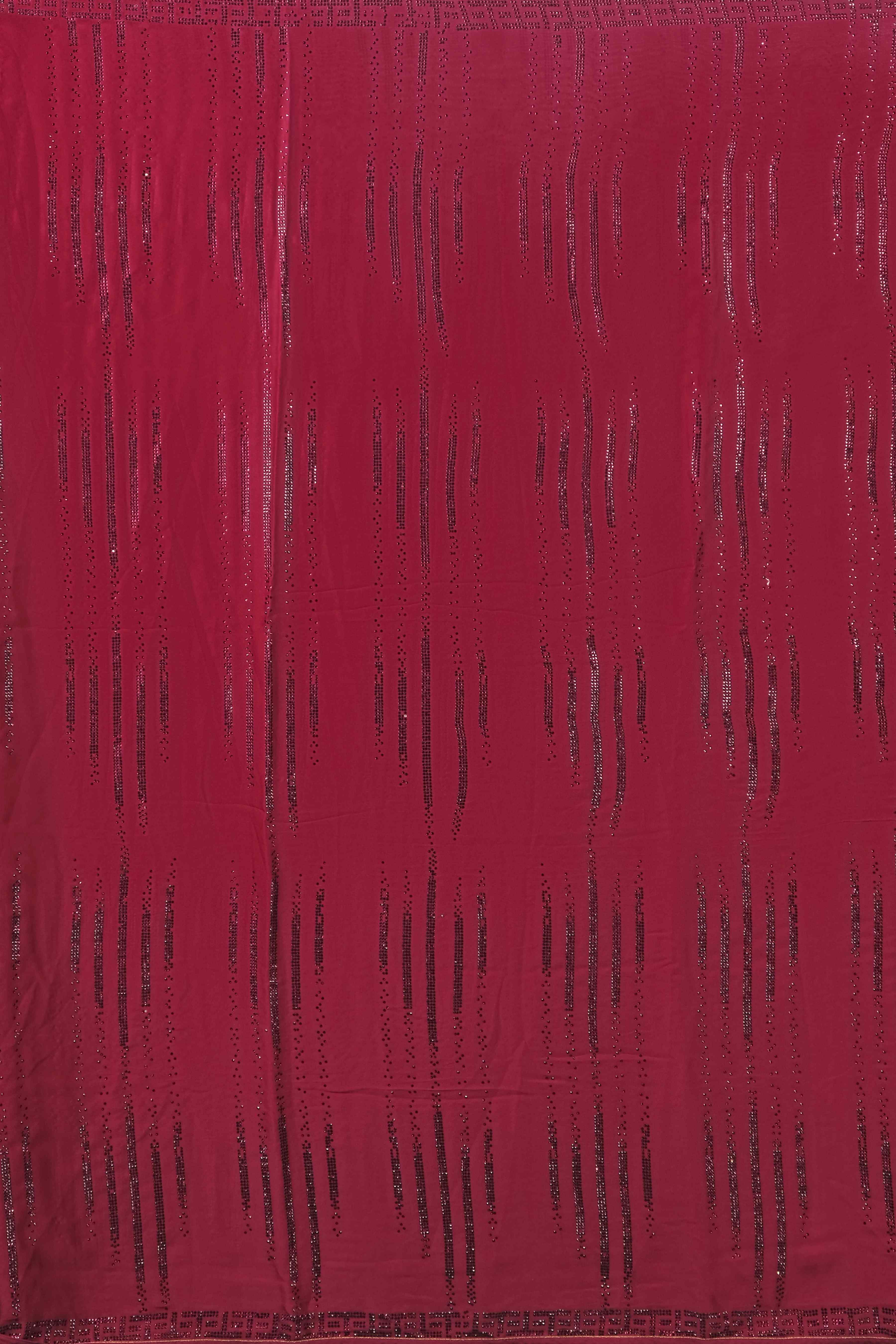 Wine Stonework Satin Saree - Kajree