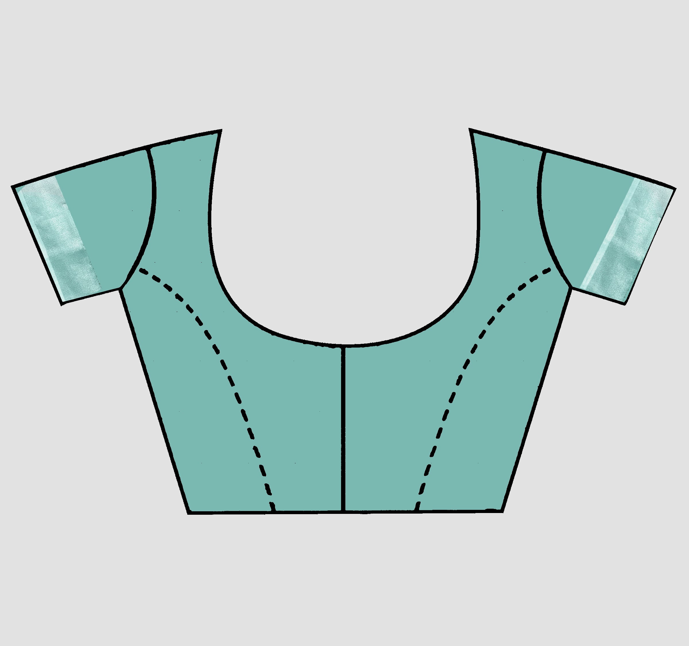 Sea Green Threadwork Linen Saree - KAJREE