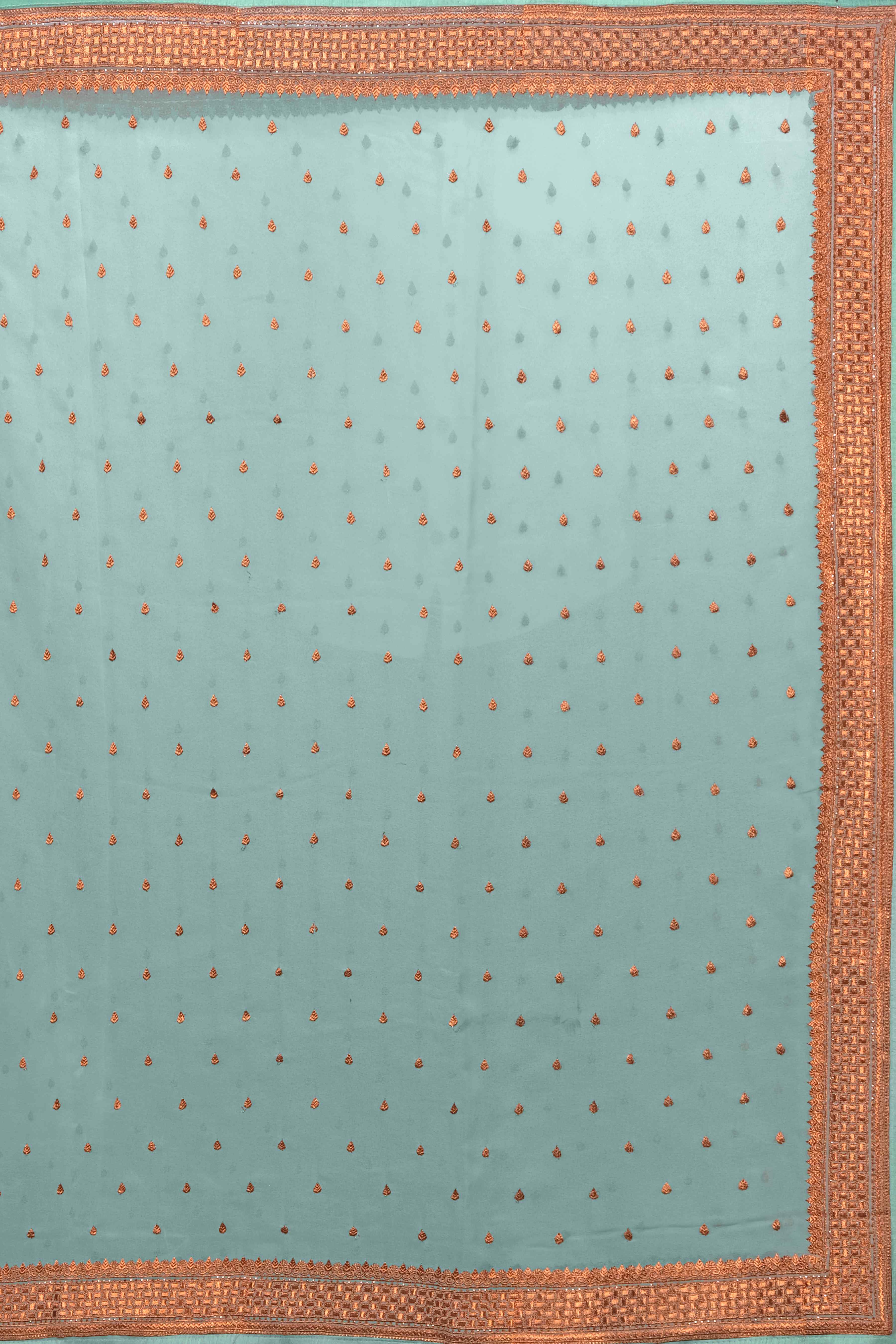 Teal Stonework Georgette Saree - Kajree